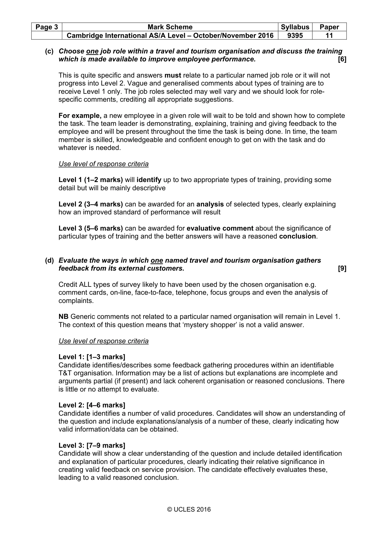 Mark scheme, page 3 of 9