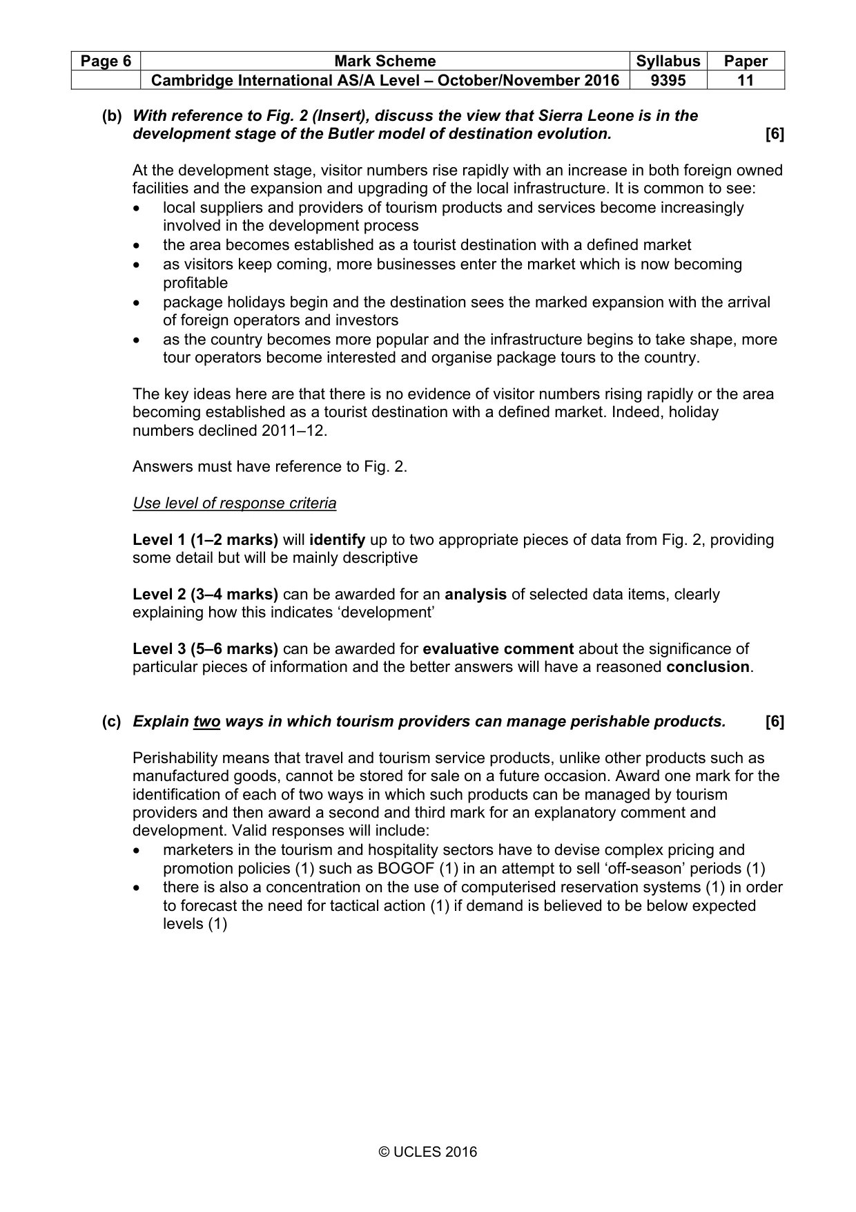 Mark scheme, page 6 of 9