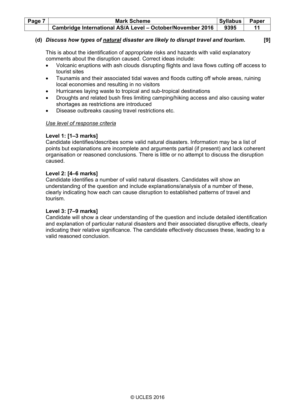 Mark scheme, page 7 of 9