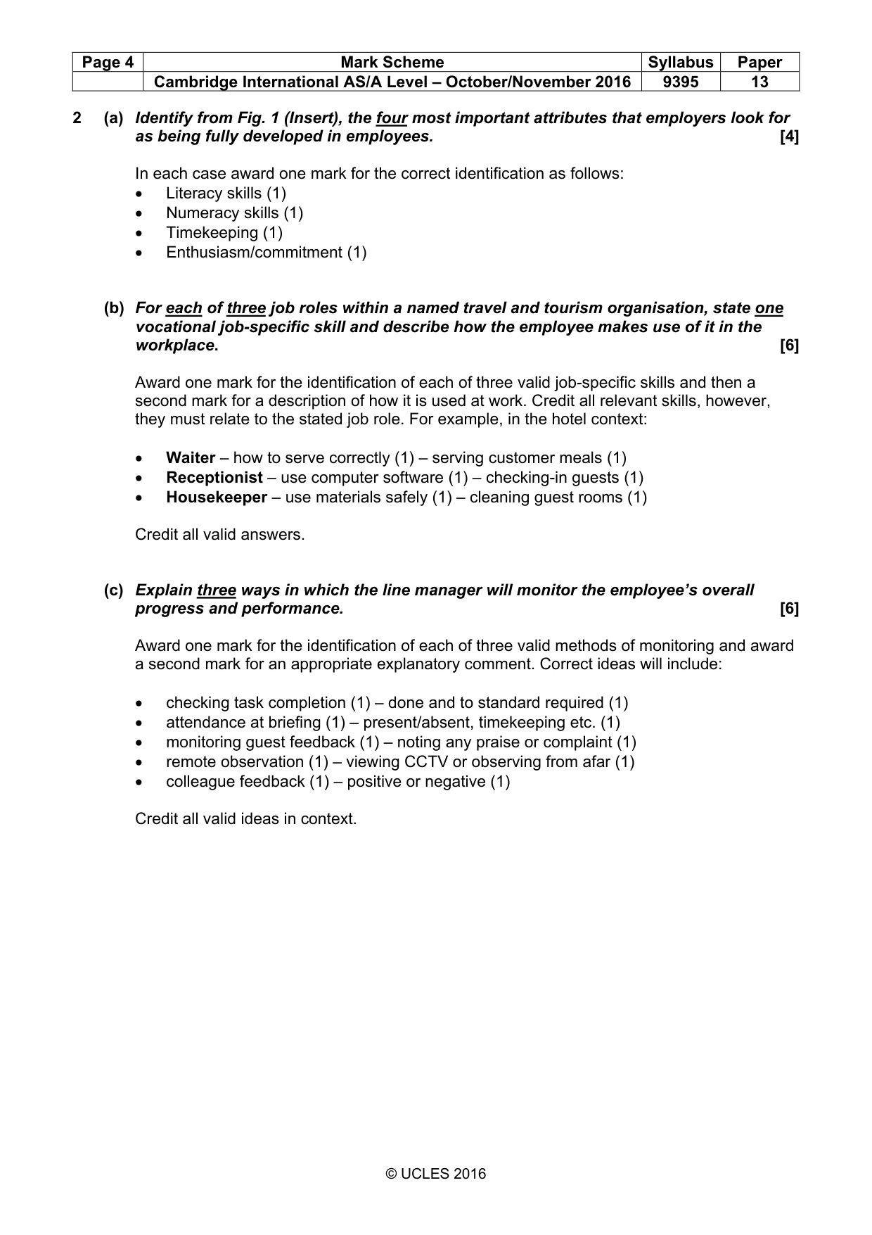 Mark scheme, page 4 of 9