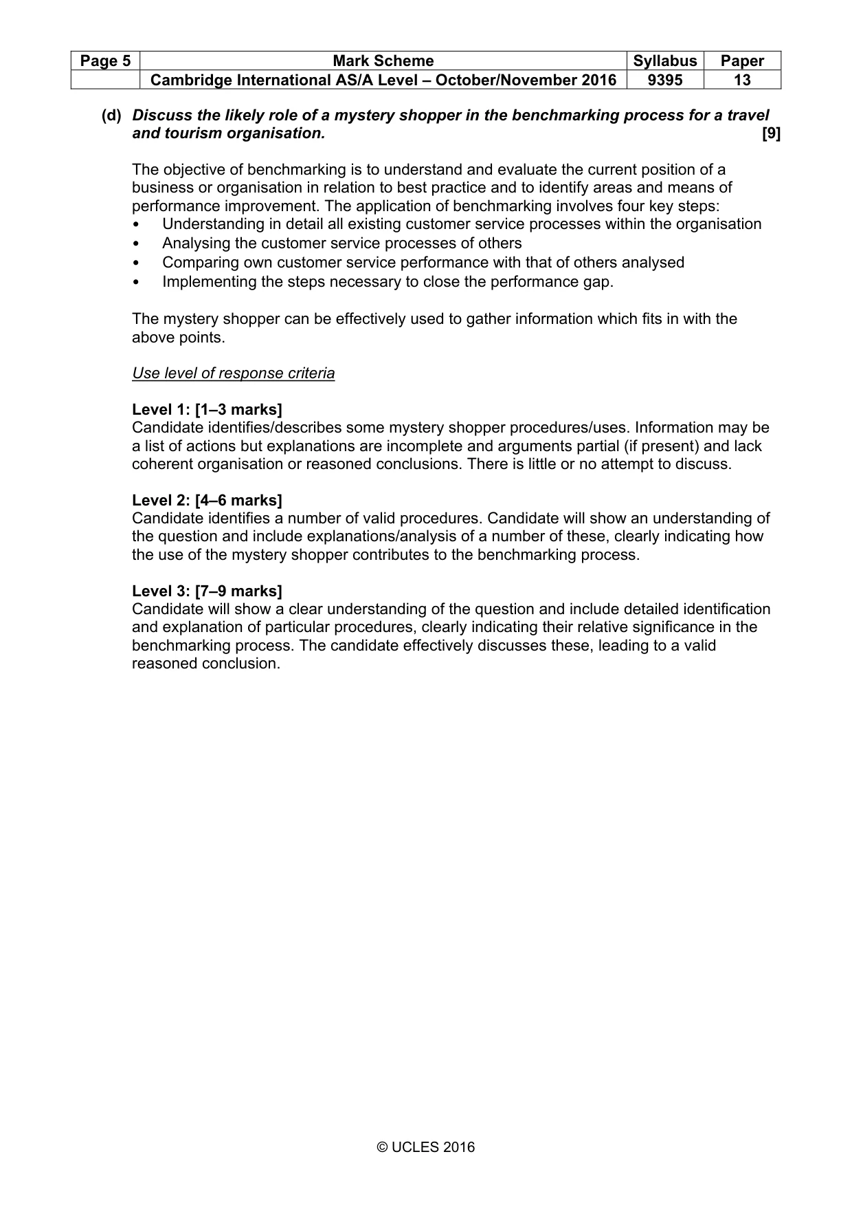 Mark scheme, page 5 of 9