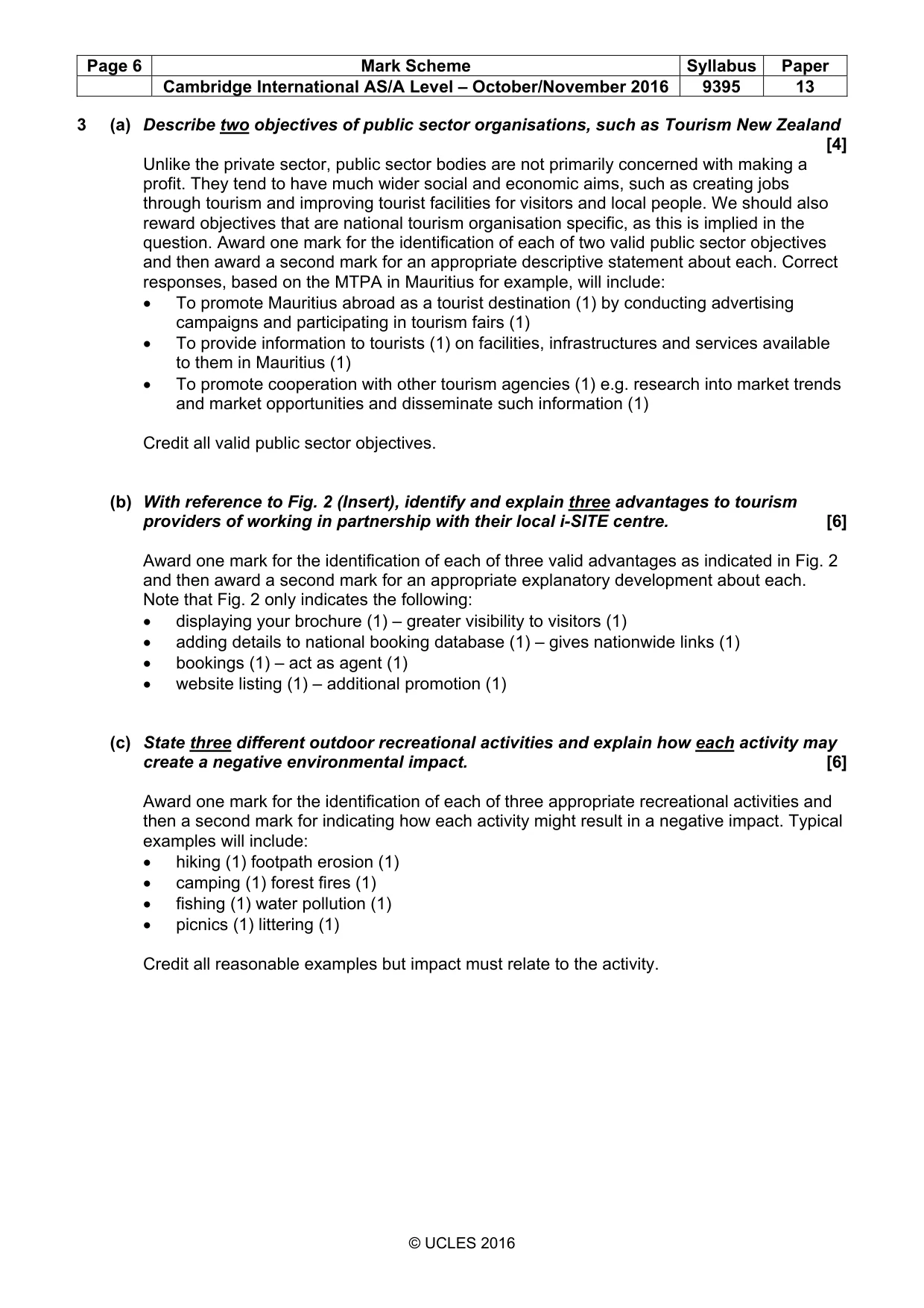Mark scheme, page 6 of 9