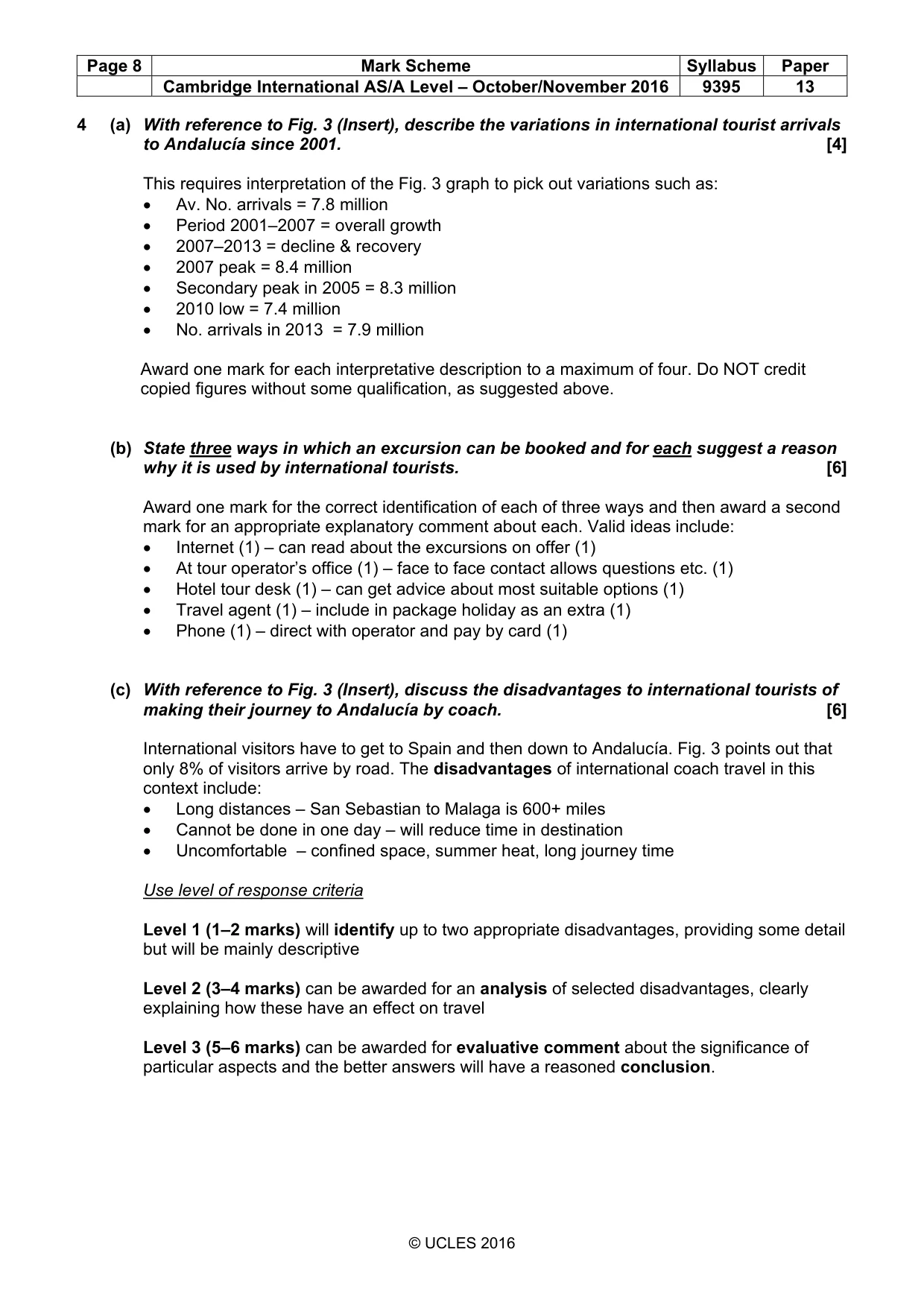 Mark scheme, page 8 of 9