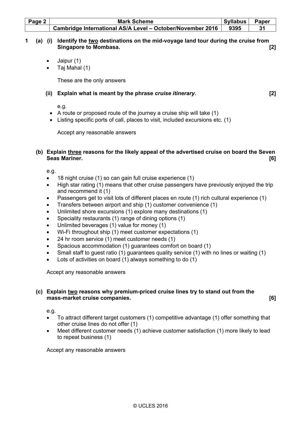 Mark scheme, page 2 of 7