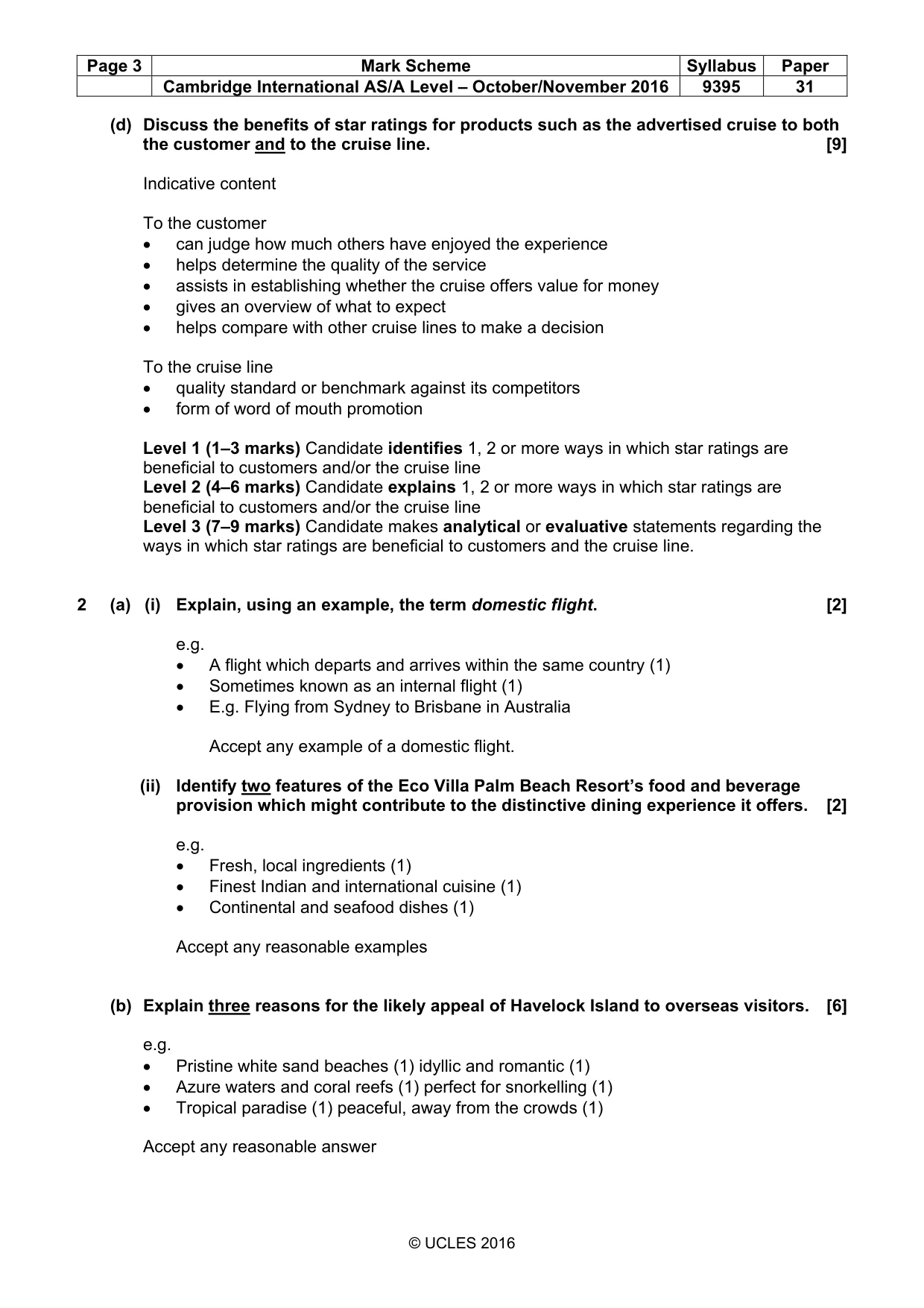Mark scheme, page 3 of 7