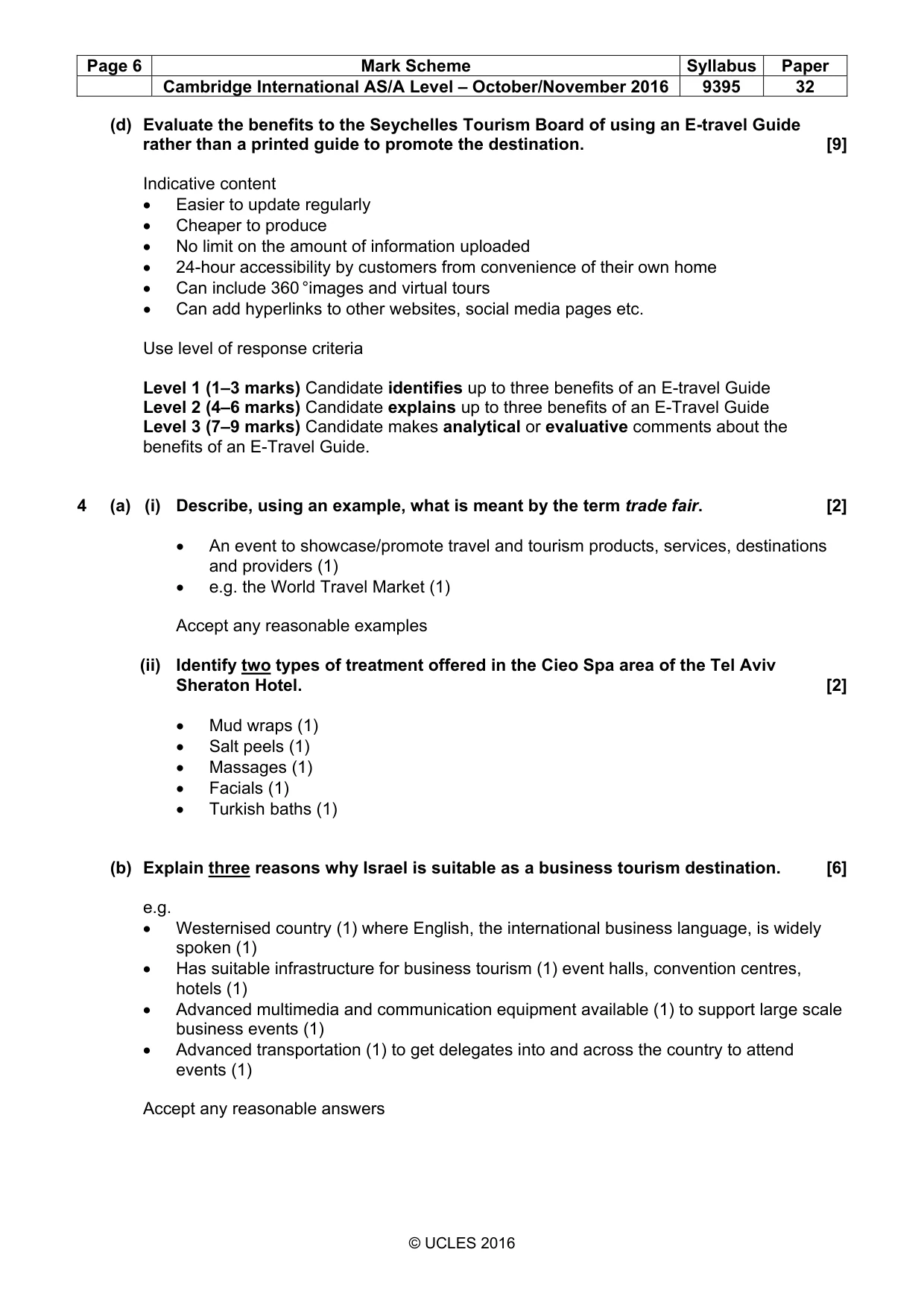 Mark scheme, page 6 of 7