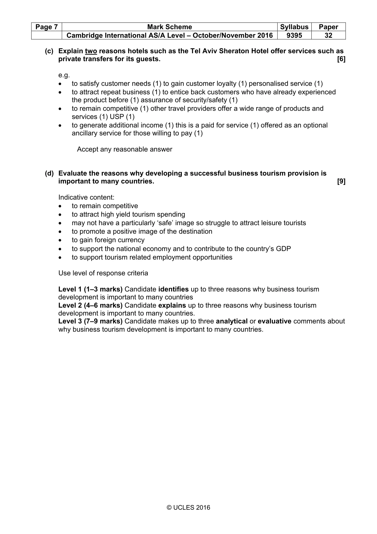 Mark scheme, page 7 of 7