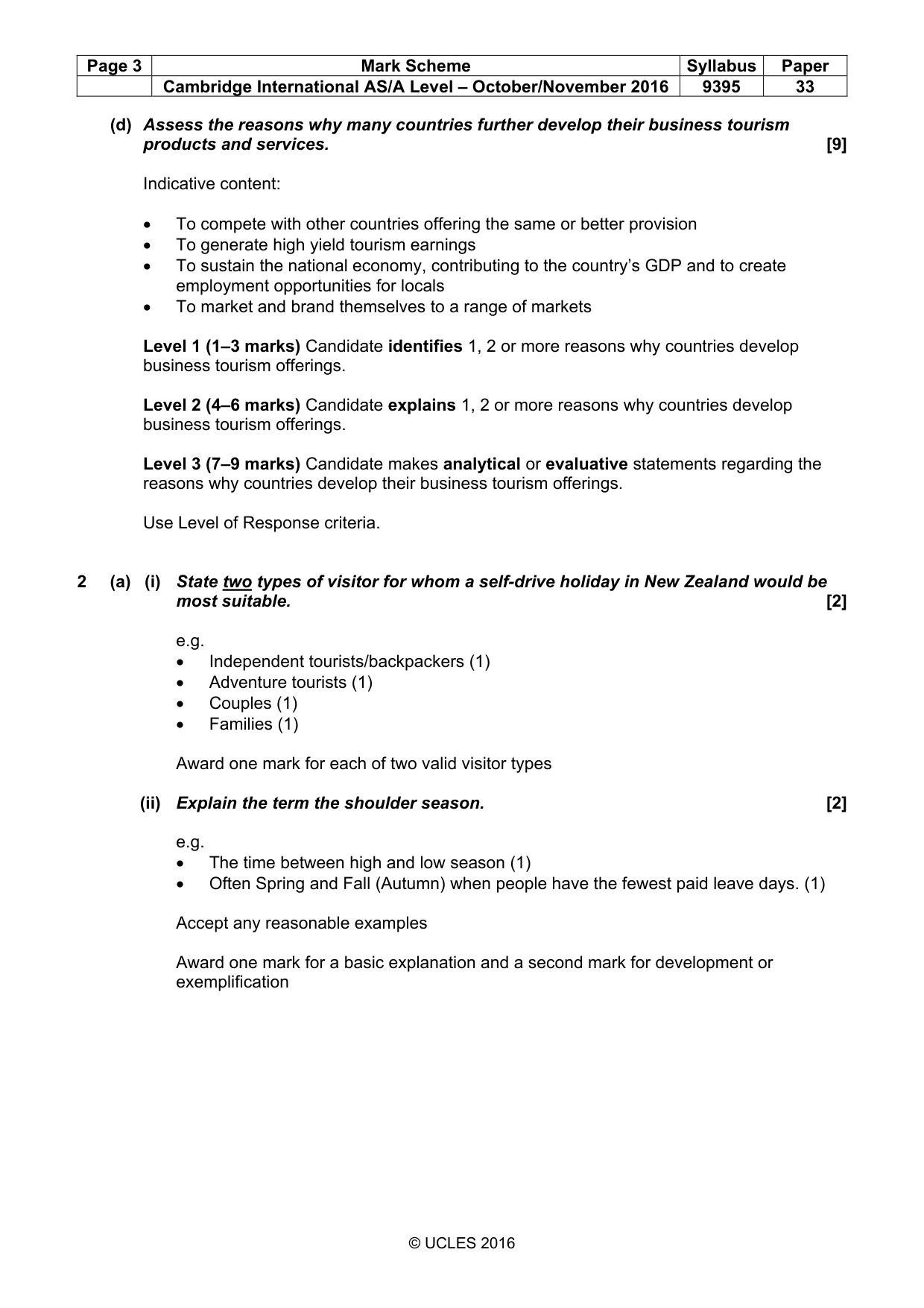 Mark scheme, page 3 of 8