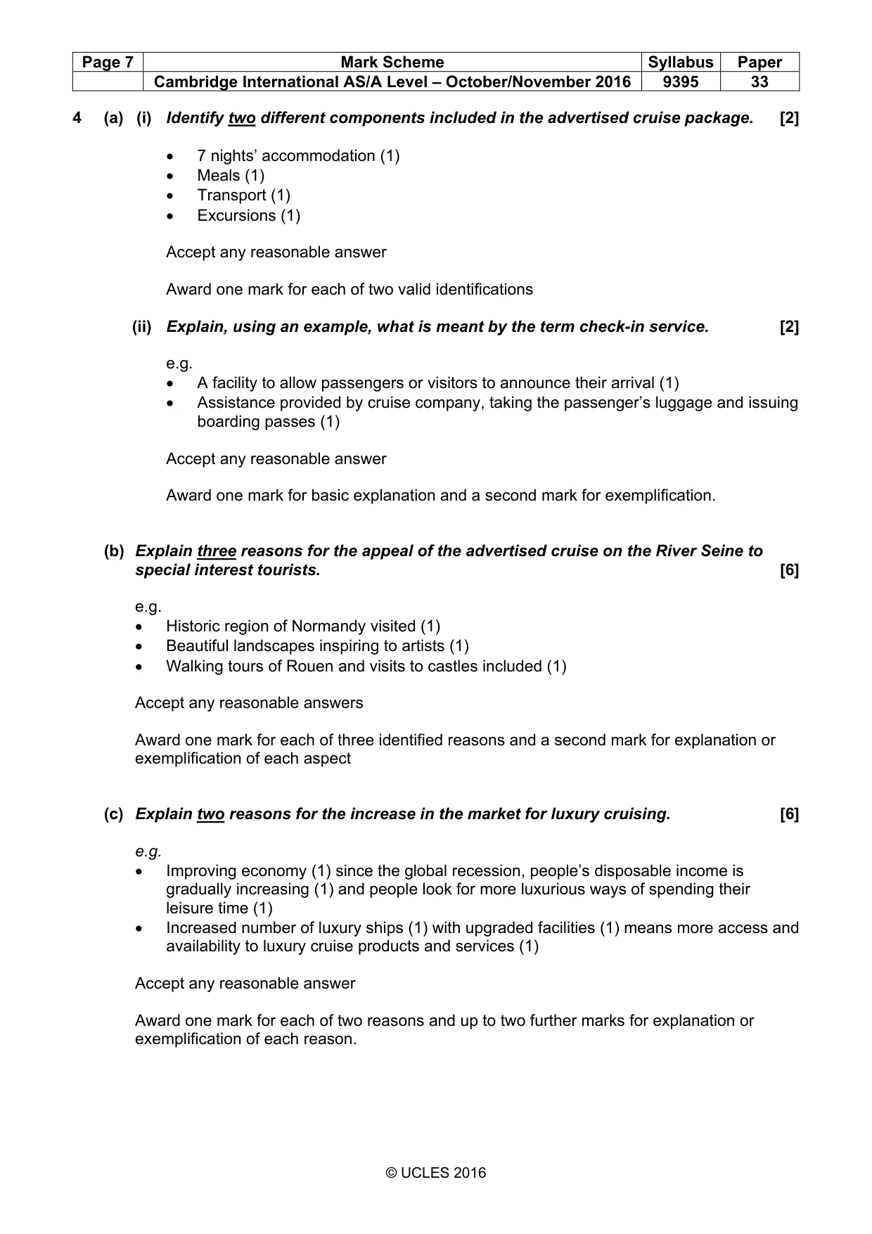 Mark scheme, page 7 of 8