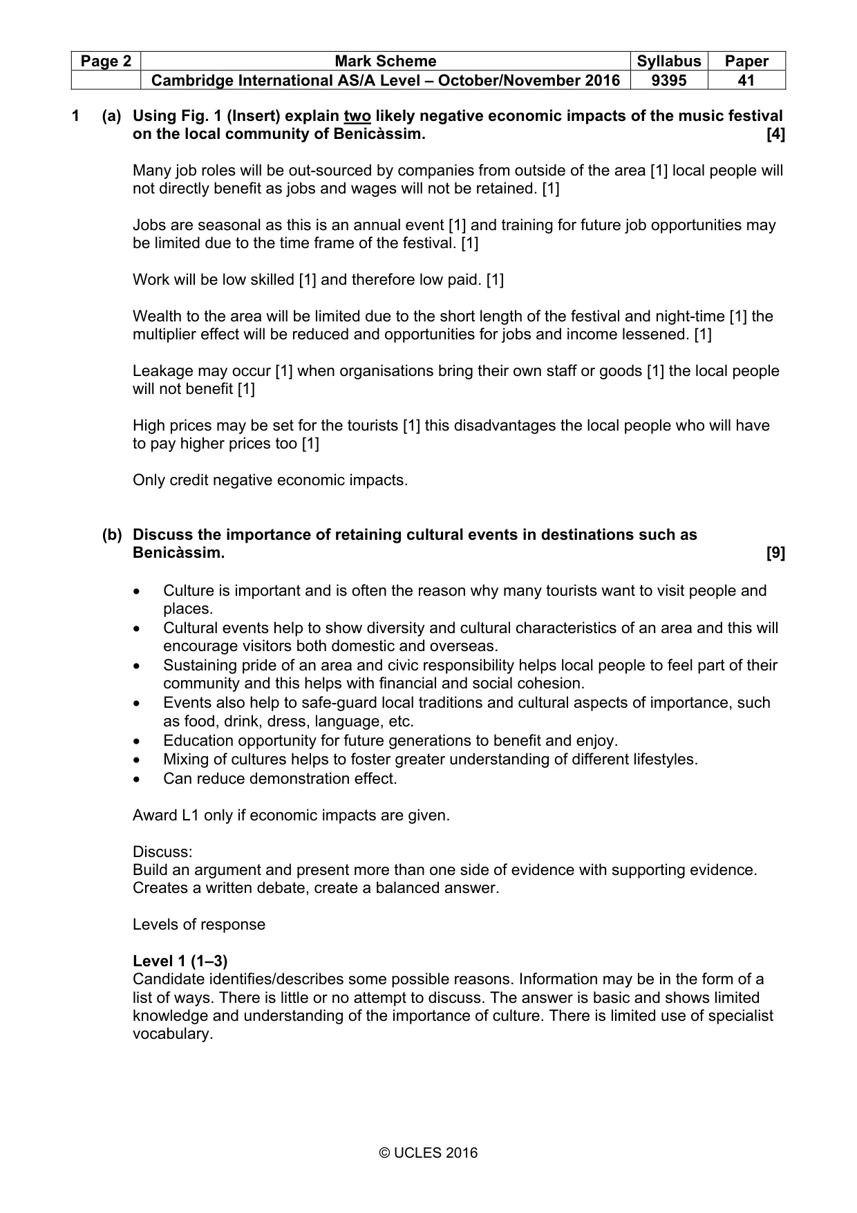 Mark scheme, page 2 of 5