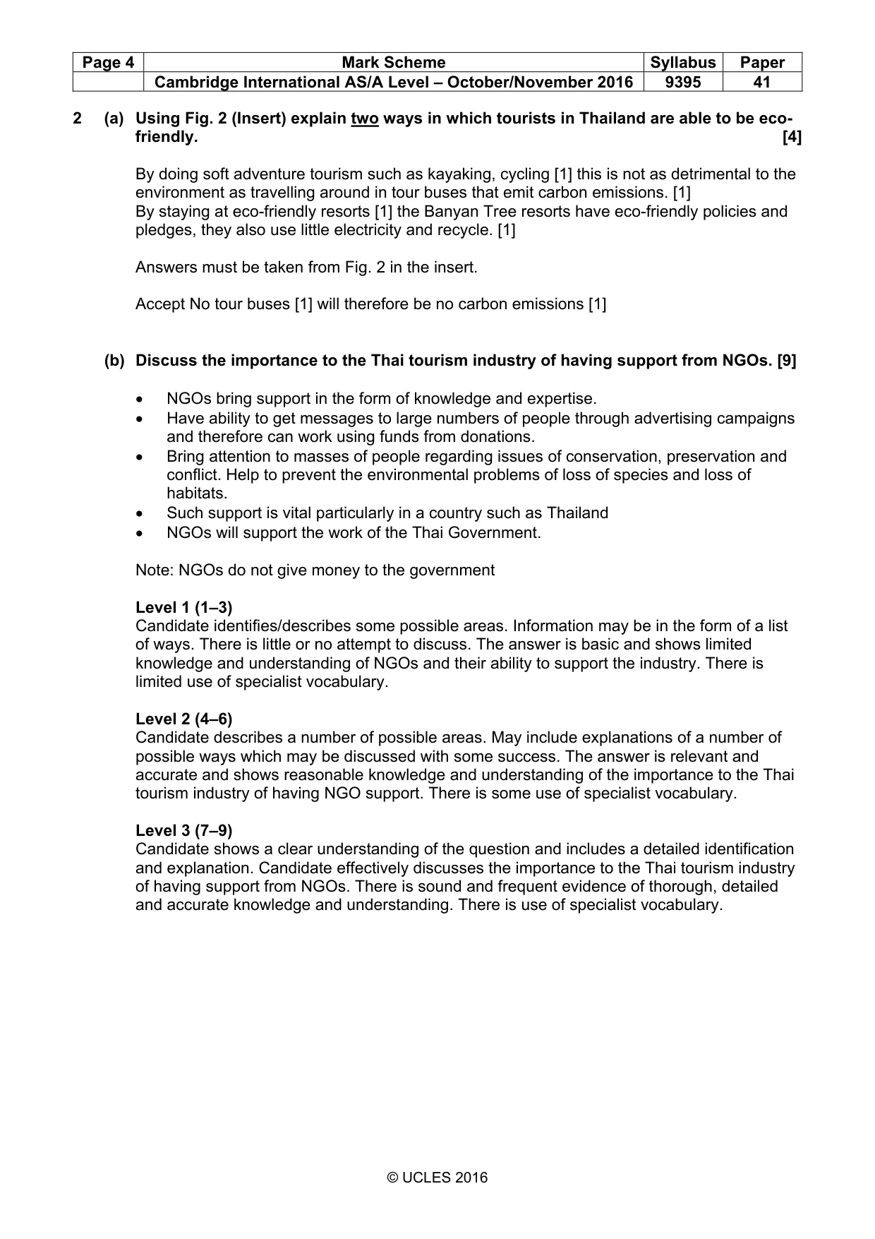 Mark scheme, page 4 of 5