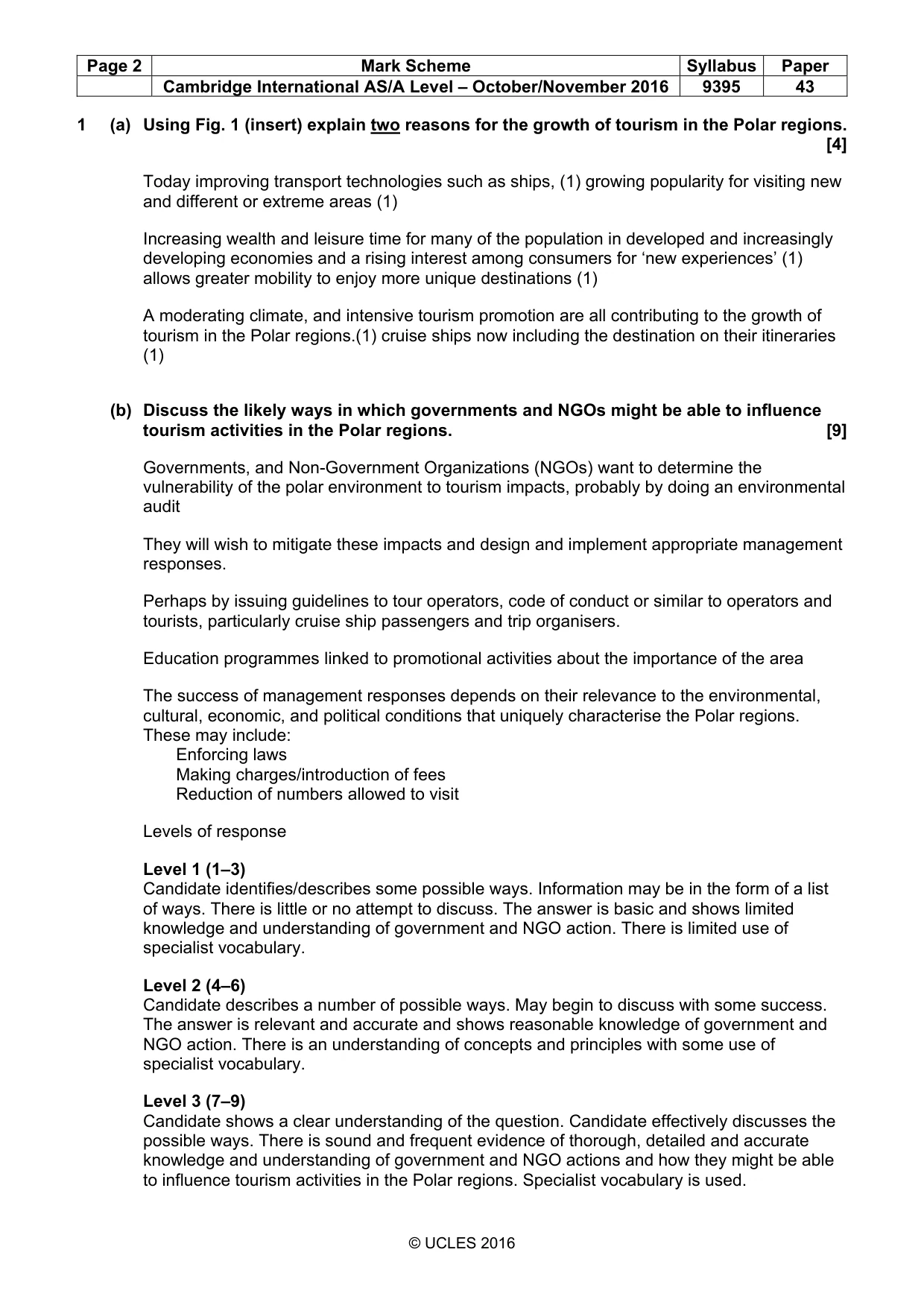 Mark scheme, page 2 of 5