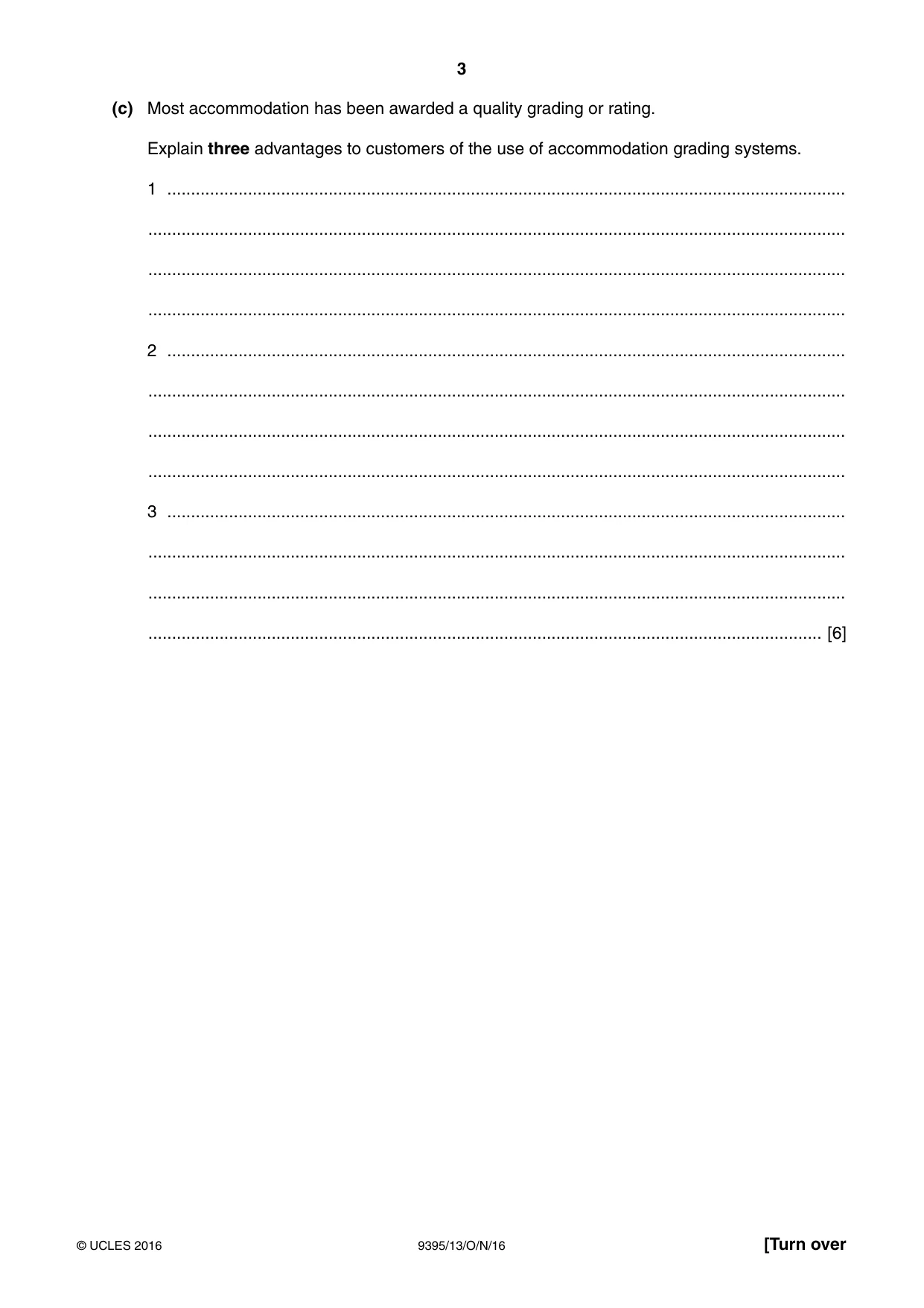 Cambridge A Level Travel and Tourism 9395 2016 Oct/Nov Paper 1 · Variant 3 question paper, page 3 of 16