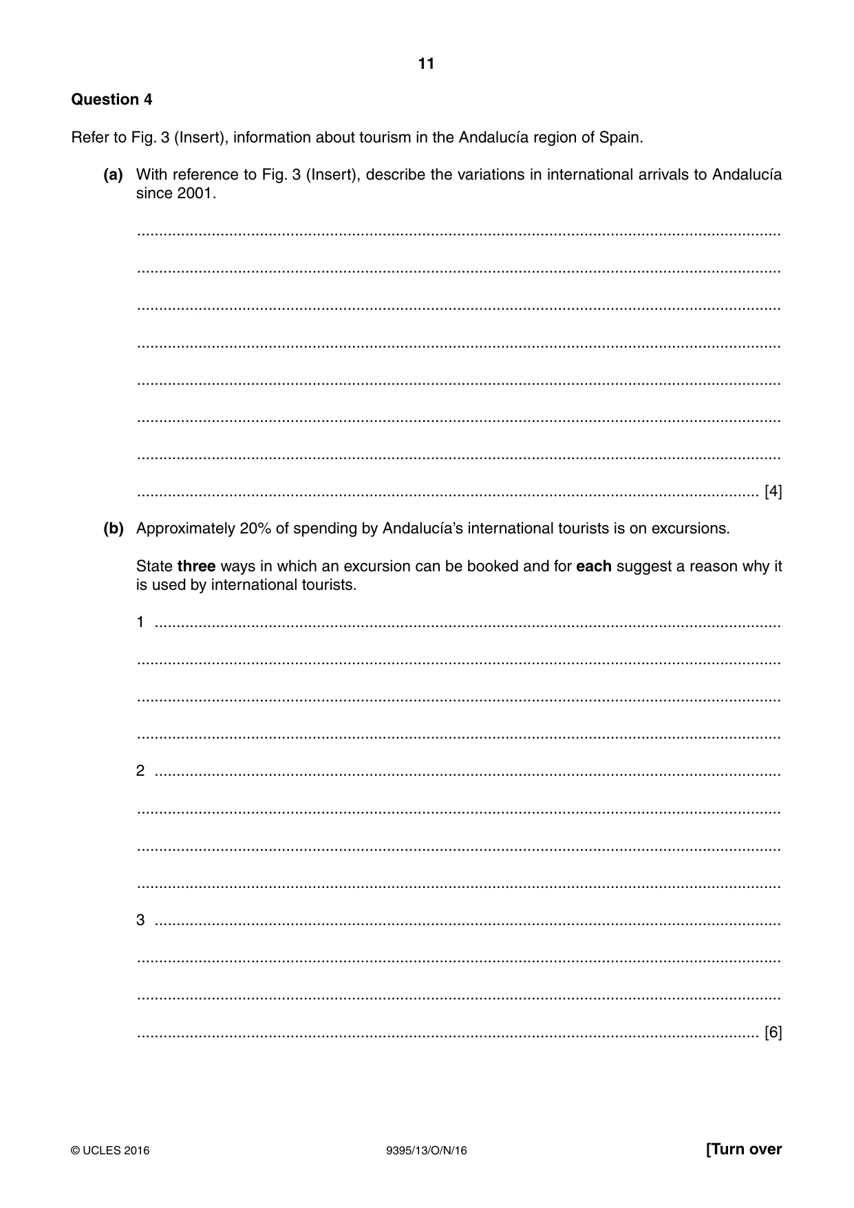 Cambridge A Level Travel and Tourism 9395 2016 Oct/Nov Paper 1 · Variant 3 question paper, page 11 of 16