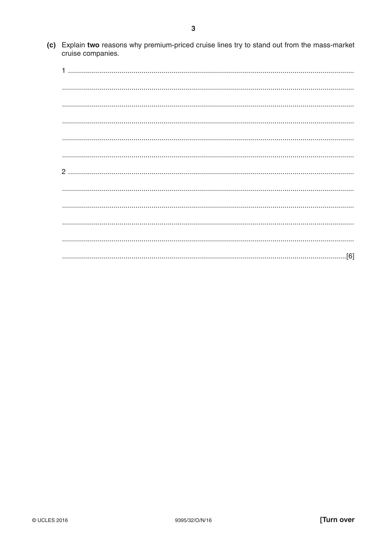 Cambridge A Level Travel and Tourism 9395 2016 Oct/Nov Paper 3 · Variant 2 question paper, page 3 of 16