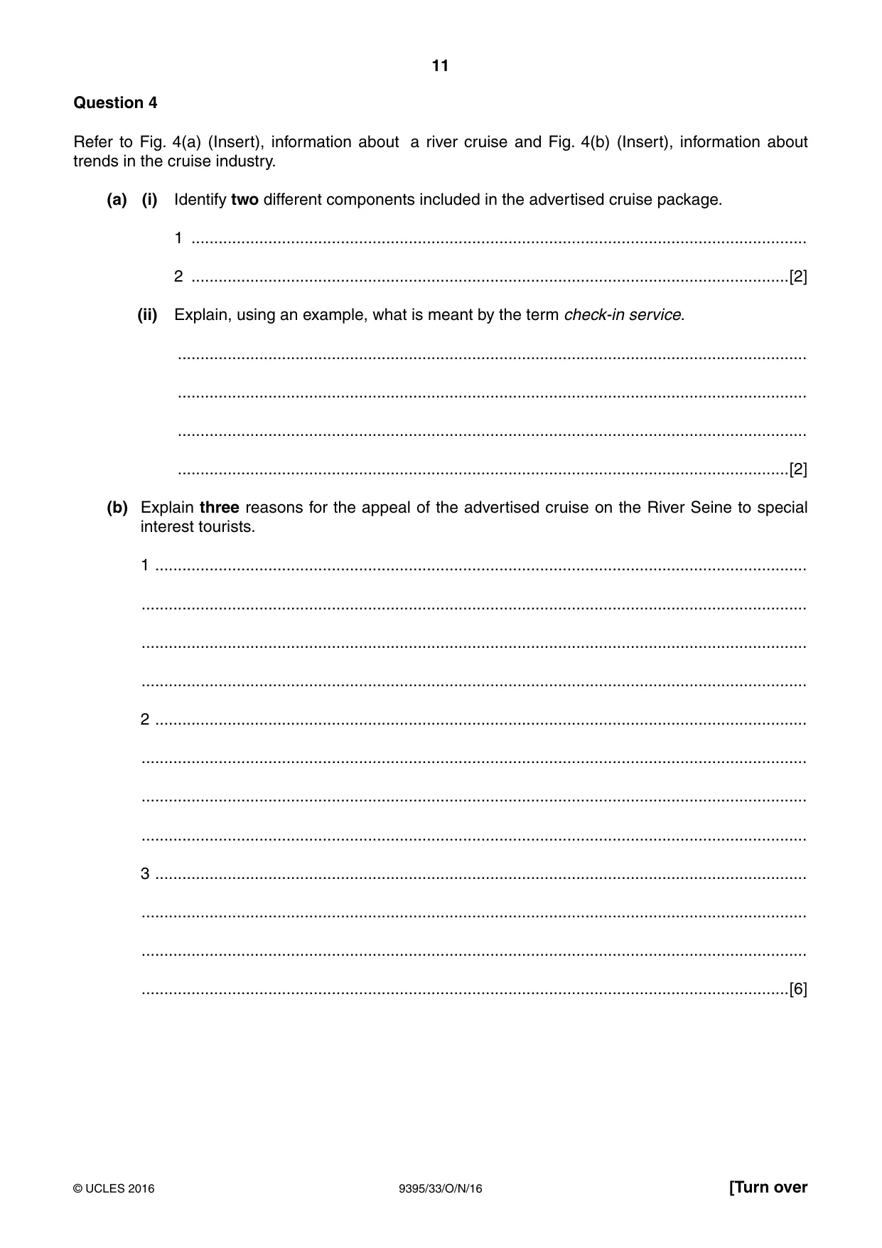Cambridge A Level Travel and Tourism 9395 2016 Oct/Nov Paper 3 · Variant 3 question paper, page 11 of 16