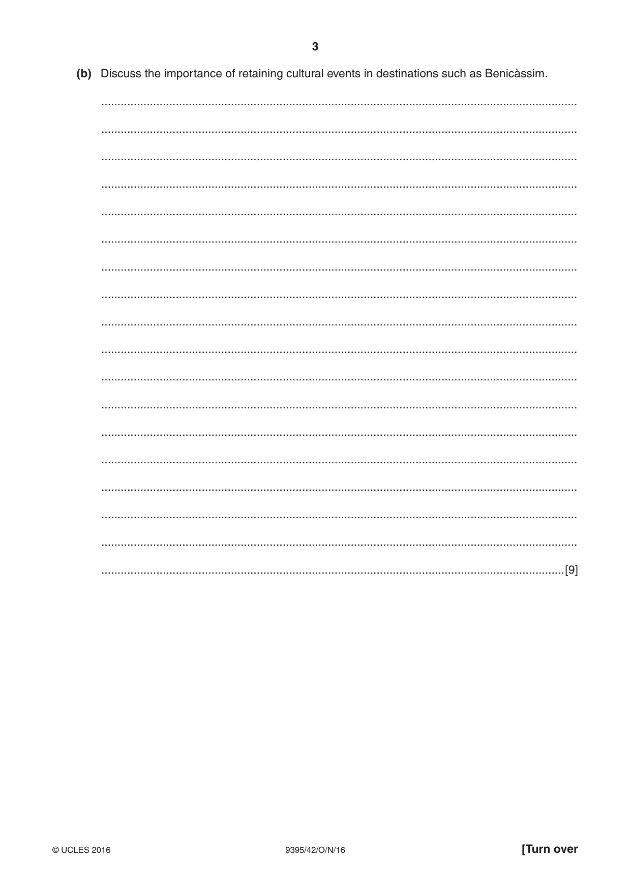 Cambridge A Level Travel and Tourism 9395 2016 Oct/Nov Paper 4 · Variant 2 question paper, page 3 of 8