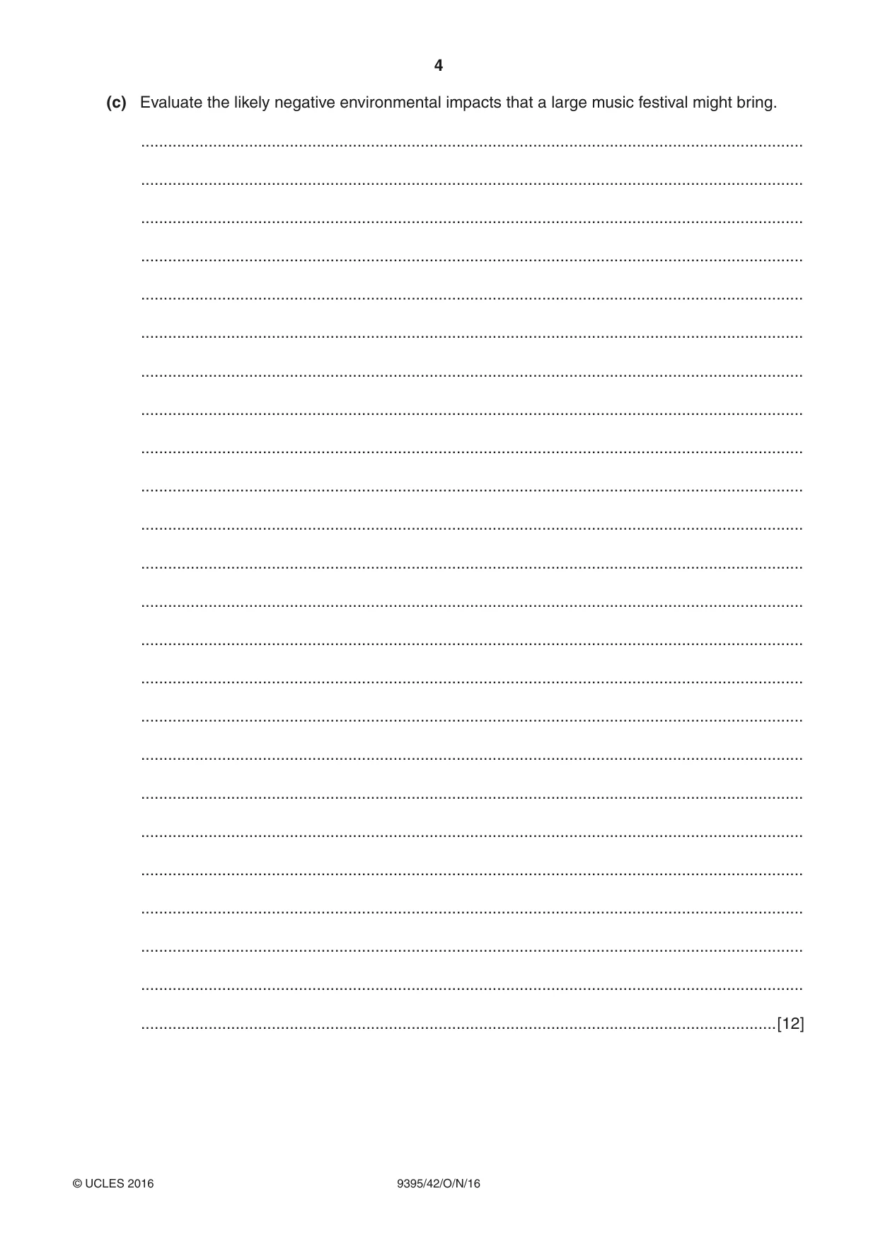 Cambridge A Level Travel and Tourism 9395 2016 Oct/Nov Paper 4 · Variant 2 question paper, page 4 of 8