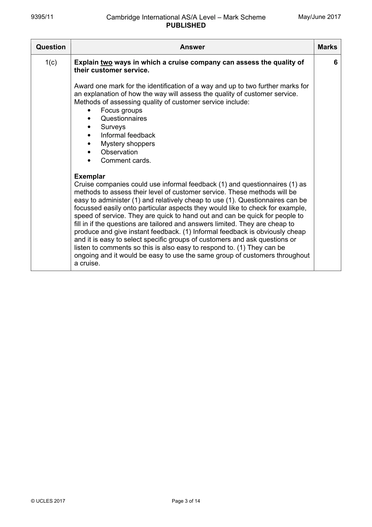 Mark scheme, page 3 of 14