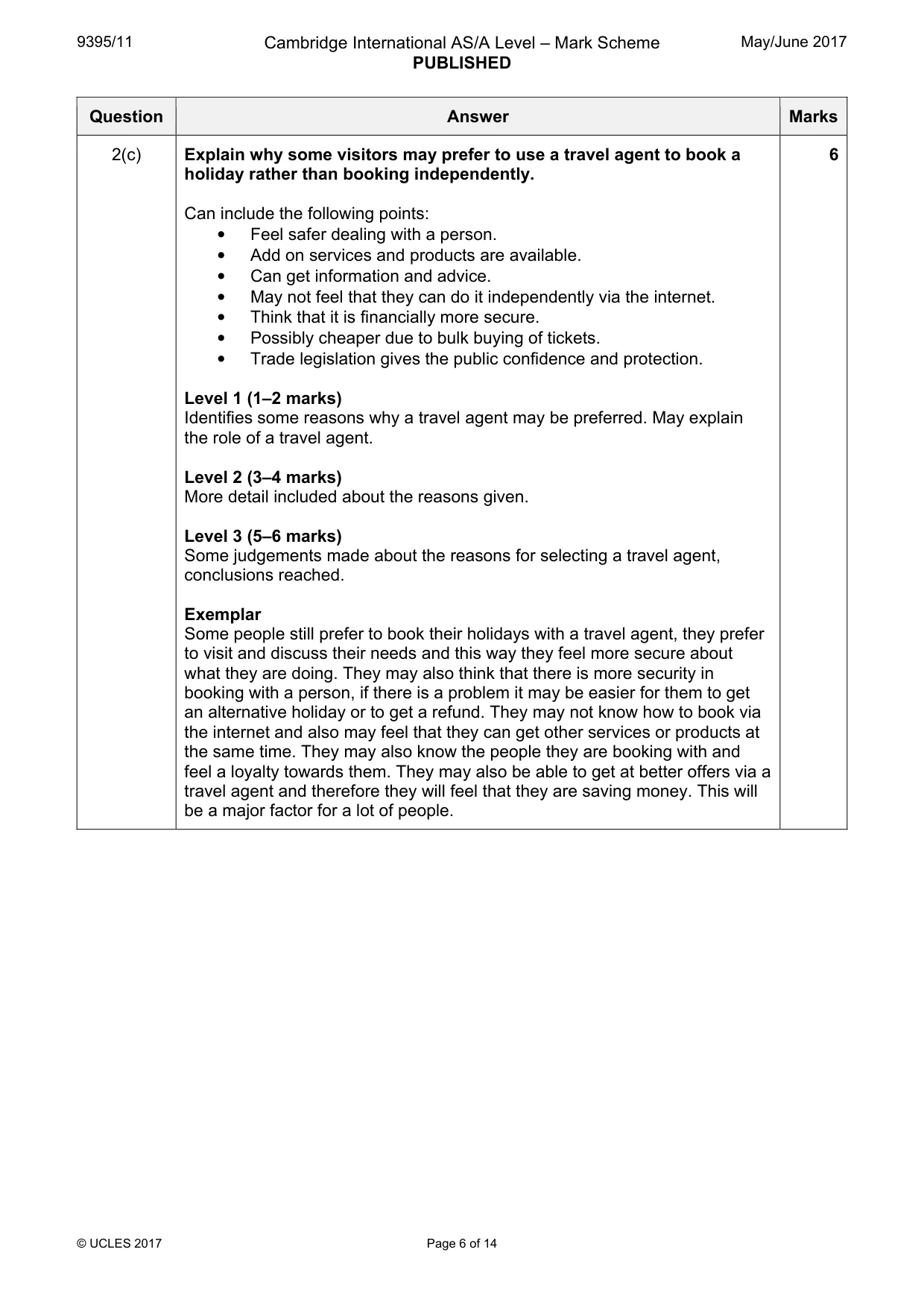 Mark scheme, page 6 of 14