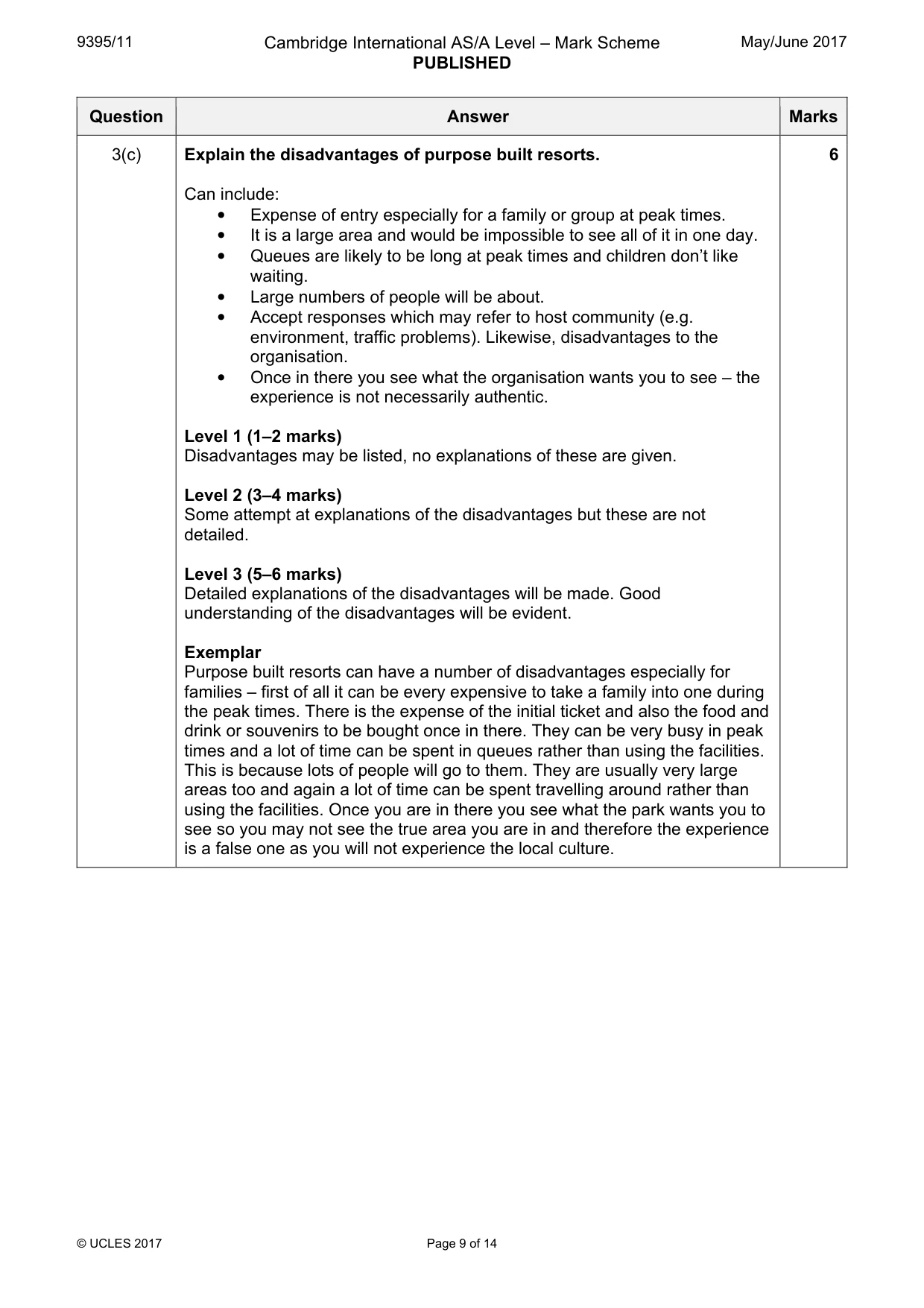 Mark scheme, page 9 of 14