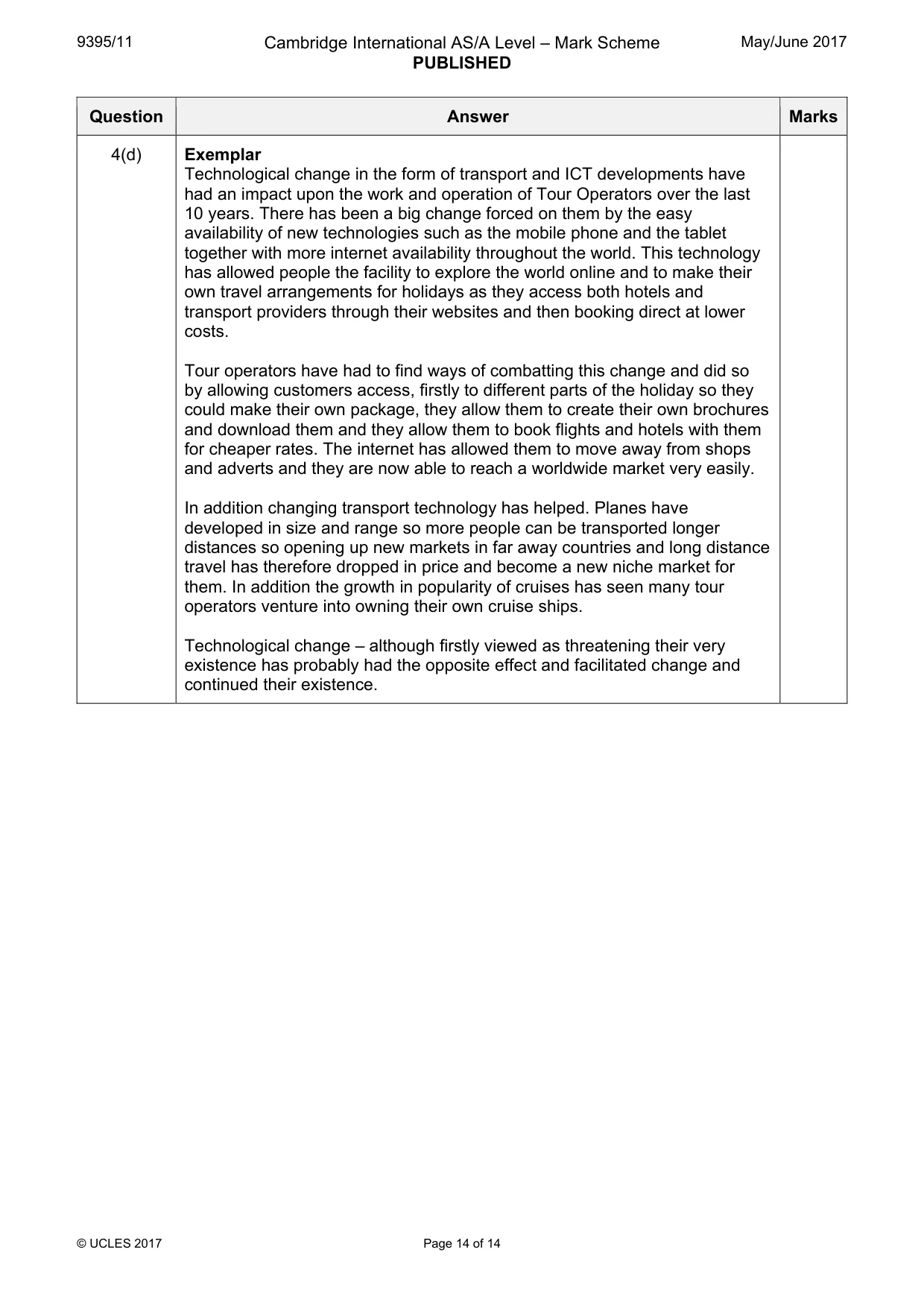 Mark scheme, page 14 of 14
