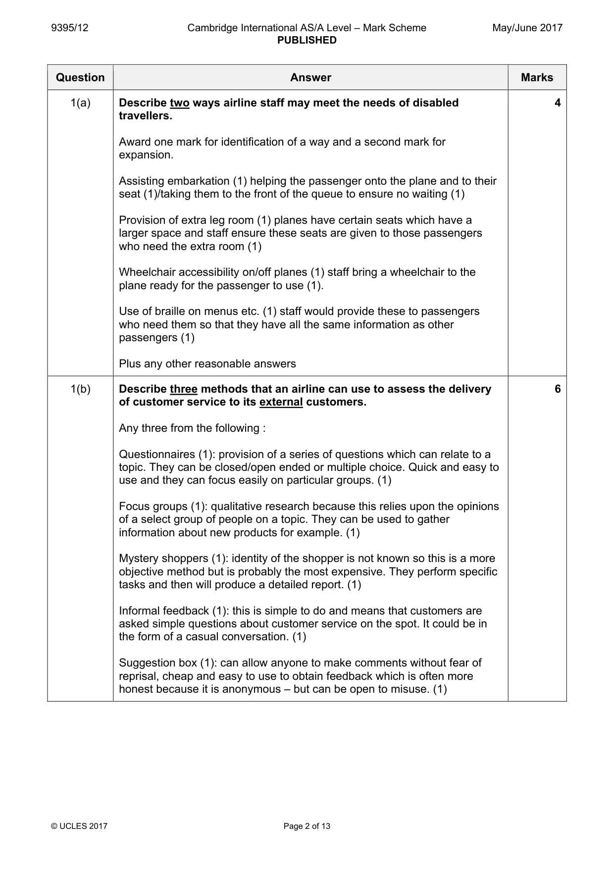 Mark scheme, page 2 of 13