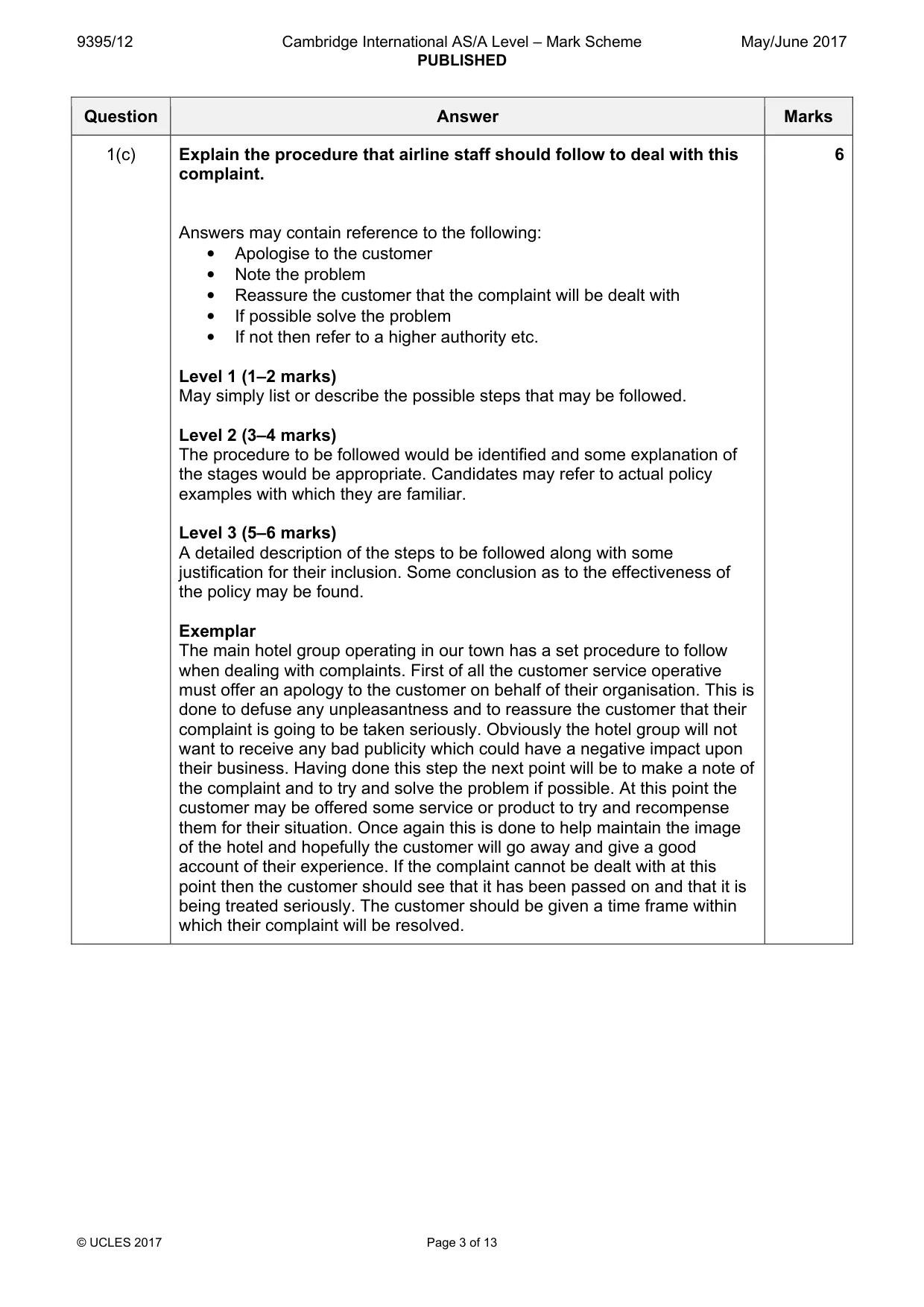 Mark scheme, page 3 of 13