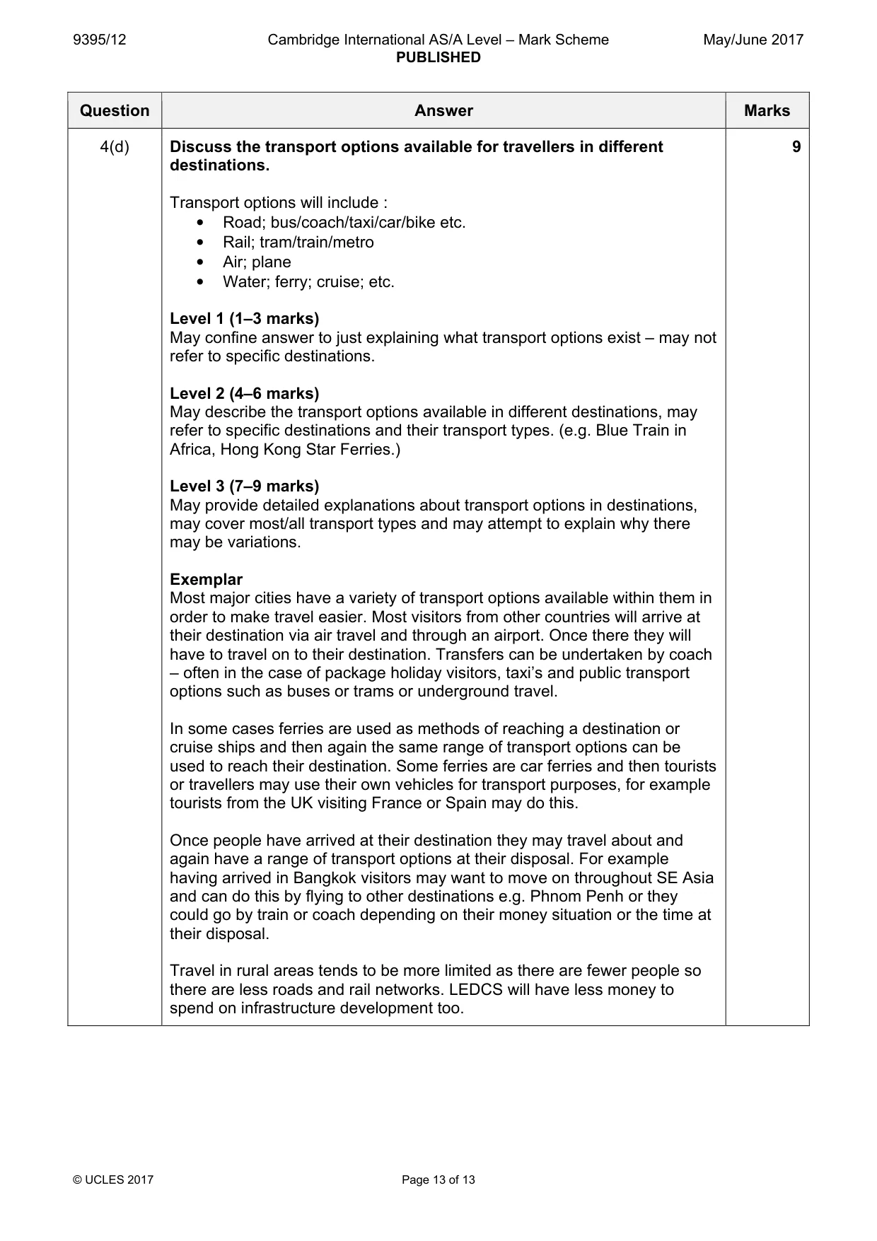Mark scheme, page 13 of 13