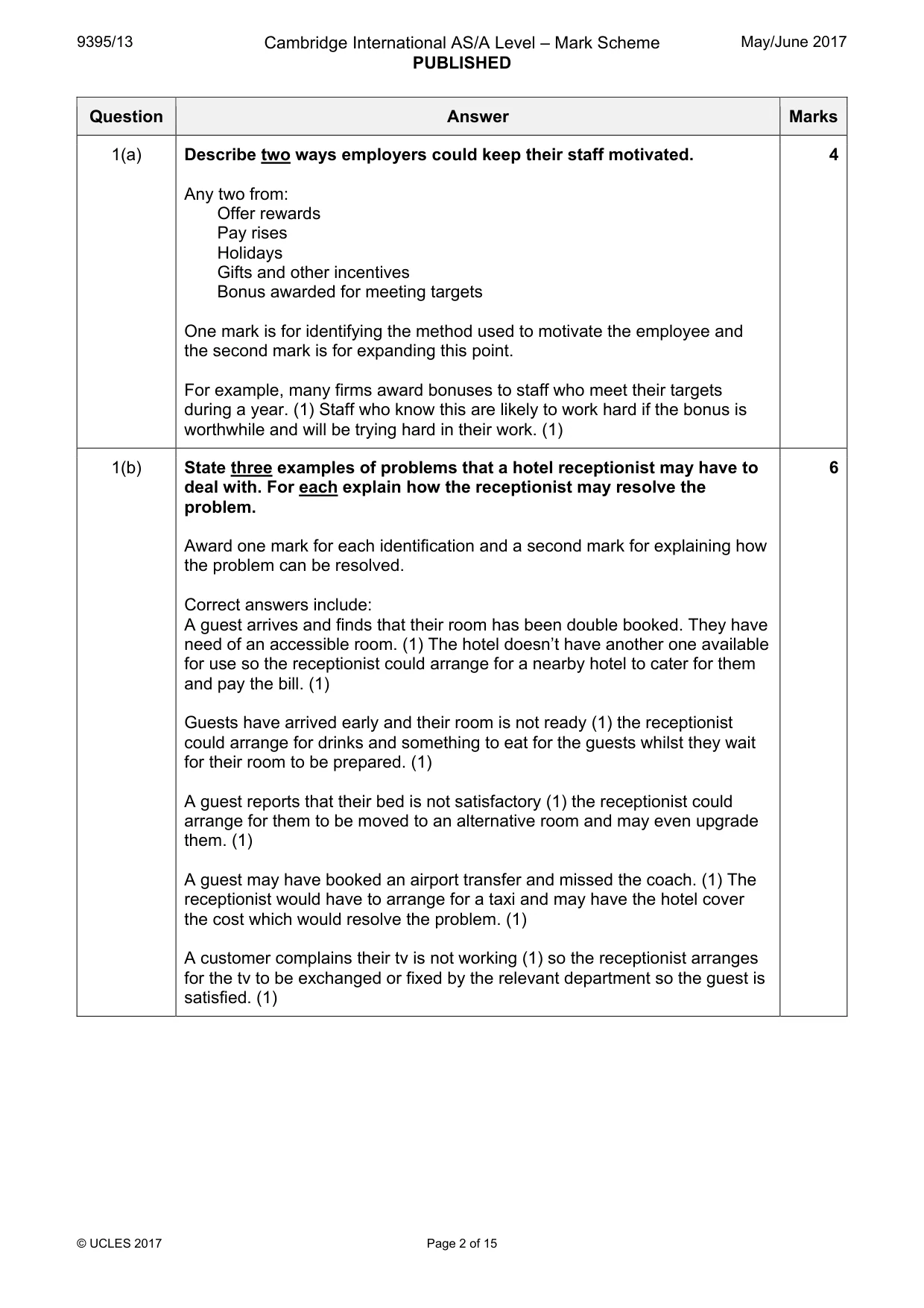 Mark scheme, page 2 of 15