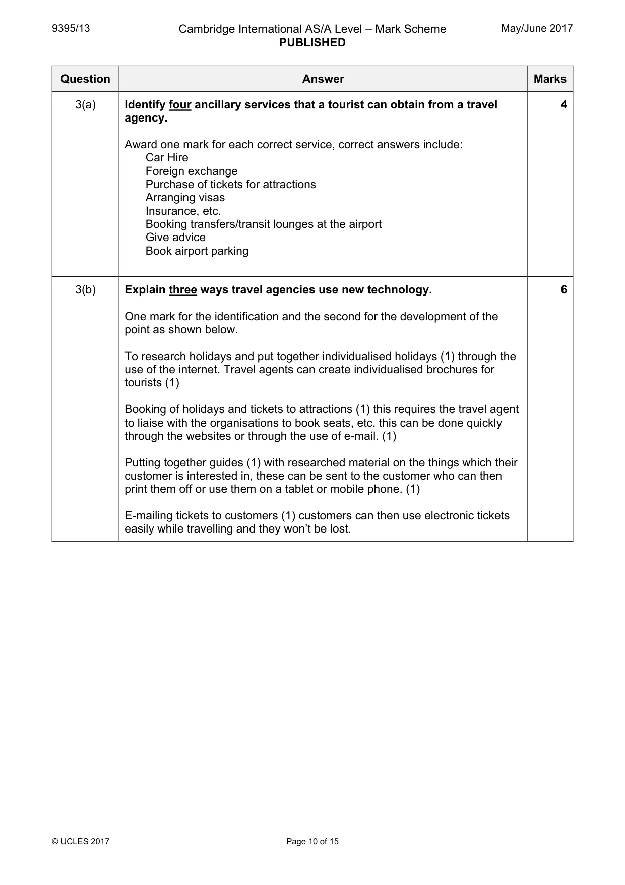 Mark scheme, page 10 of 15