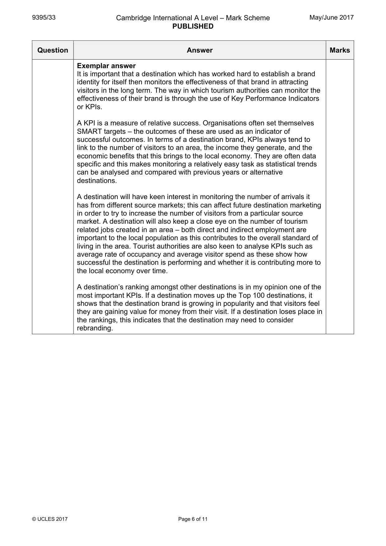 Mark scheme, page 6 of 11