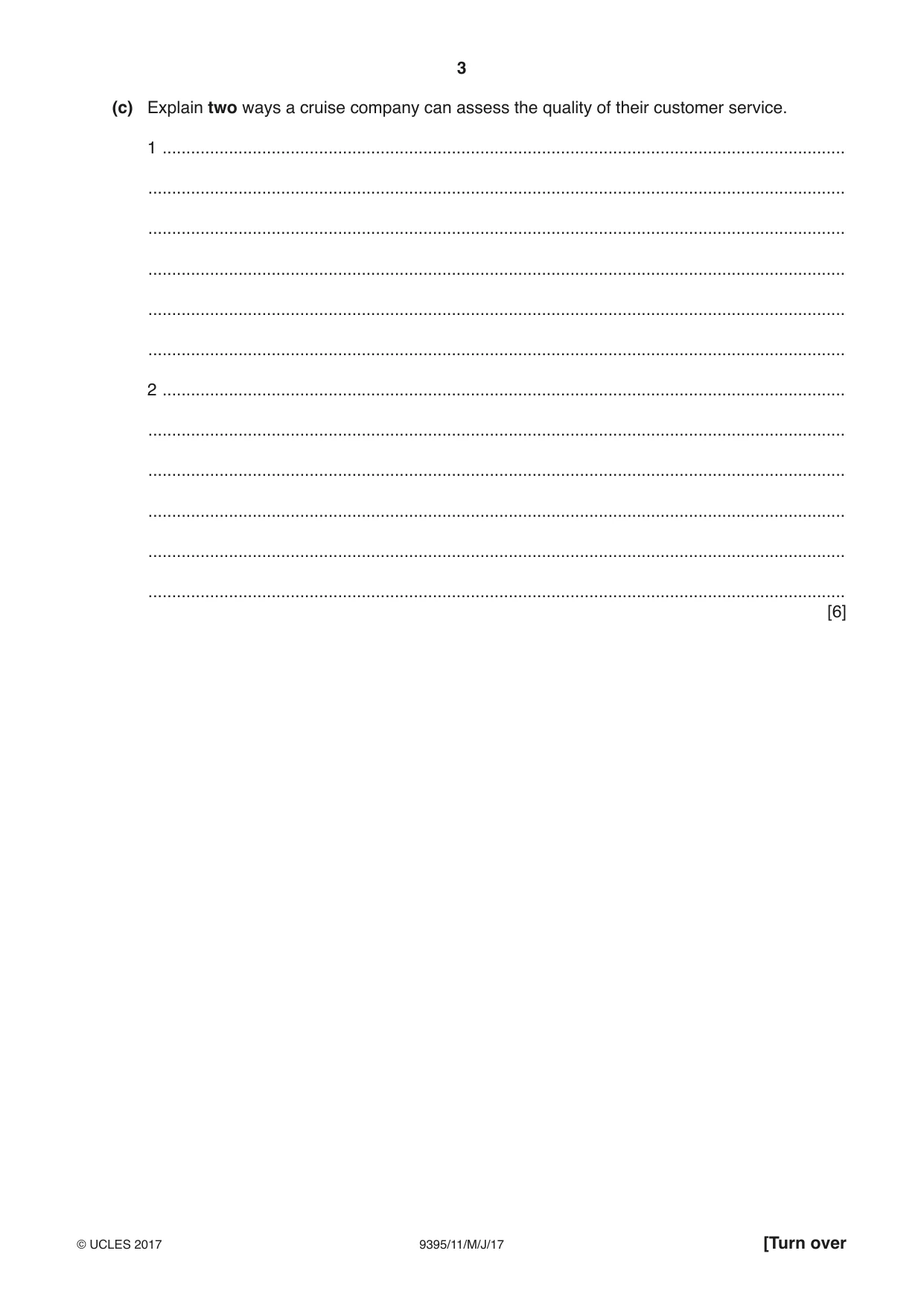 Cambridge A Level Travel and Tourism 9395 2017 May/June Paper 1 · Variant 1 question paper, page 3 of 16