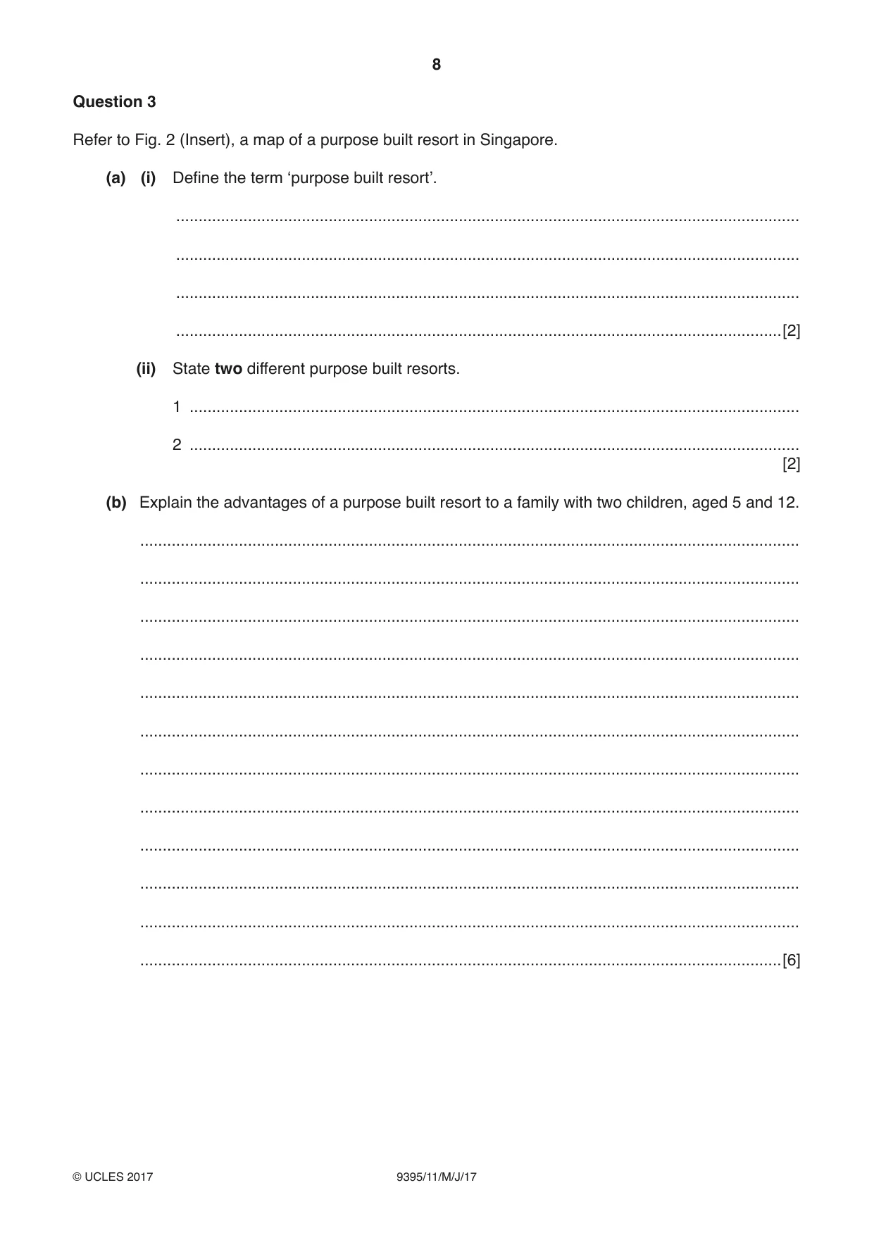 Cambridge A Level Travel and Tourism 9395 2017 May/June Paper 1 · Variant 1 question paper, page 8 of 16