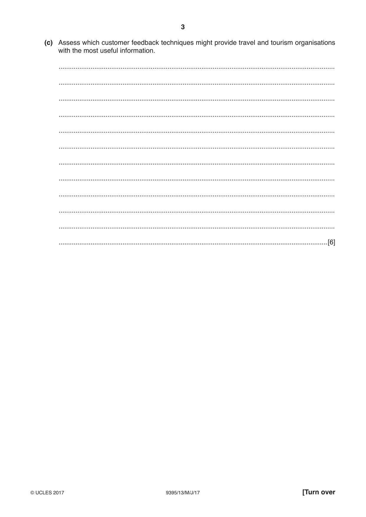 Cambridge A Level Travel and Tourism 9395 2017 May/June Paper 1 · Variant 3 question paper, page 3 of 16