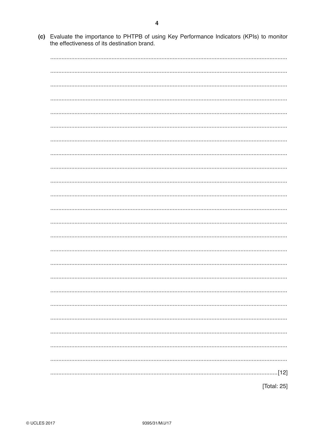 Cambridge A Level Travel and Tourism 9395 2017 May/June Paper 3 · Variant 1 question paper, page 4 of 8
