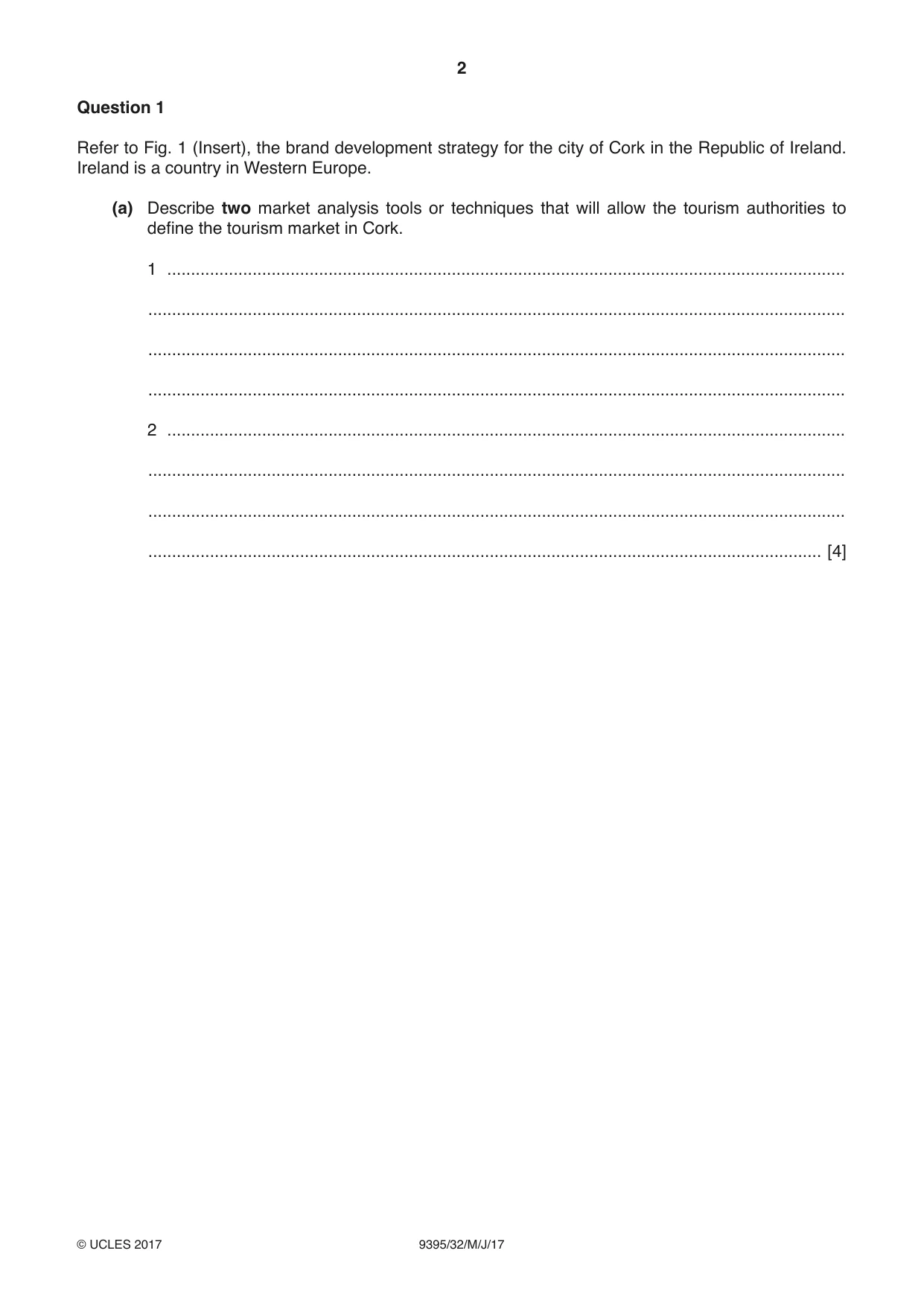 Cambridge A Level Travel and Tourism 9395 2017 May/June Paper 3 · Variant 2 question paper, page 2 of 8