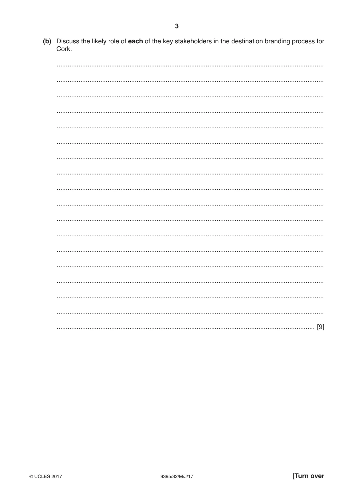 Cambridge A Level Travel and Tourism 9395 2017 May/June Paper 3 · Variant 2 question paper, page 3 of 8