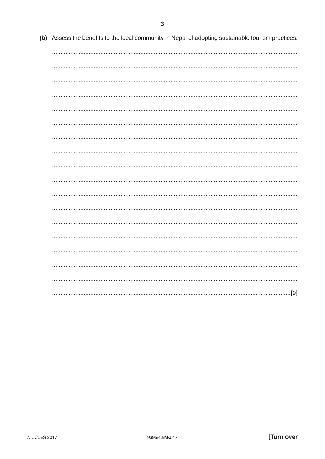 Cambridge A Level Travel and Tourism 9395 2017 May/June Paper 4 · Variant 2 question paper, page 3 of 8