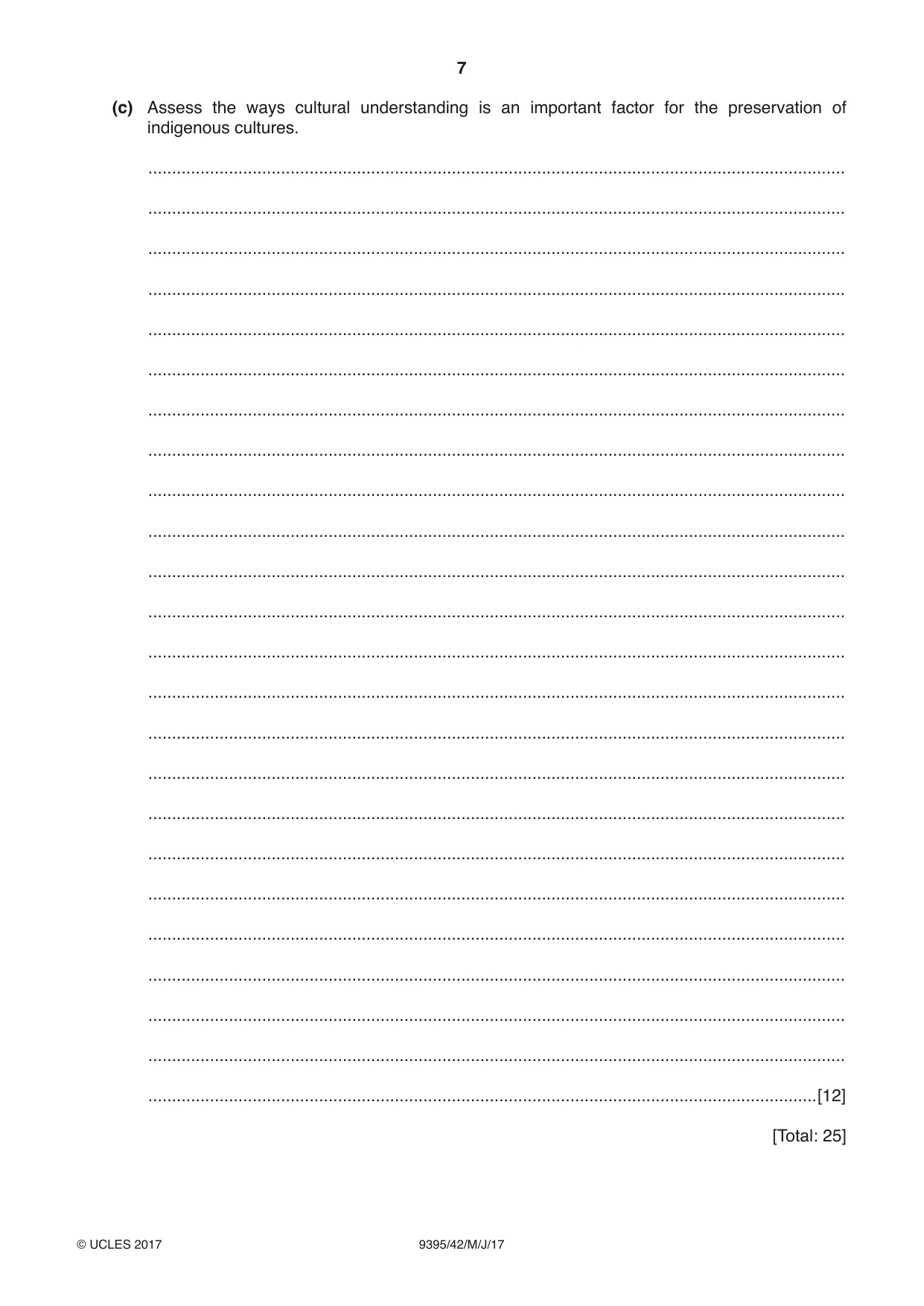 Cambridge A Level Travel and Tourism 9395 2017 May/June Paper 4 · Variant 2 question paper, page 7 of 8