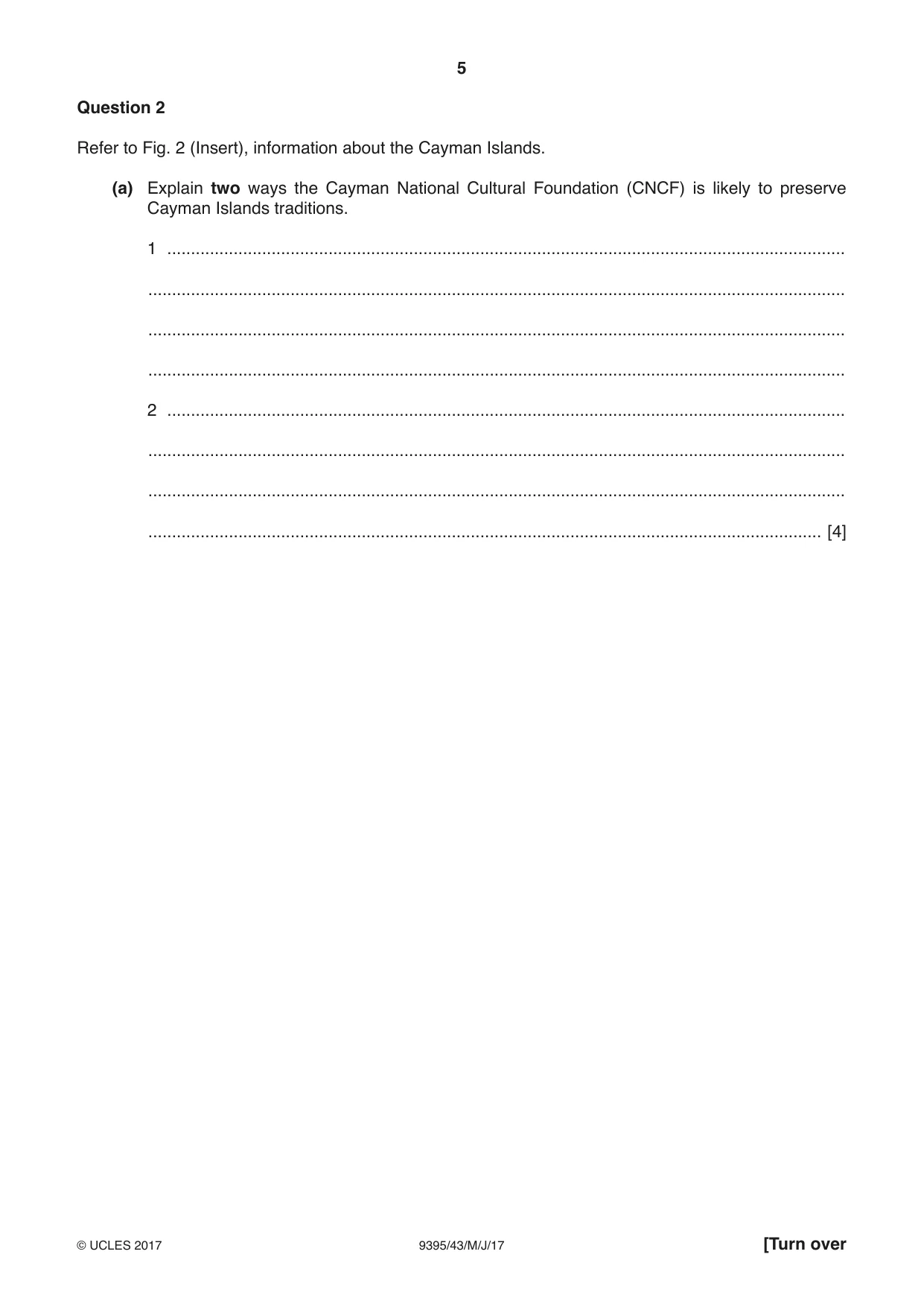 Cambridge A Level Travel and Tourism 9395 2017 May/June Paper 4 · Variant 3 question paper, page 5 of 8