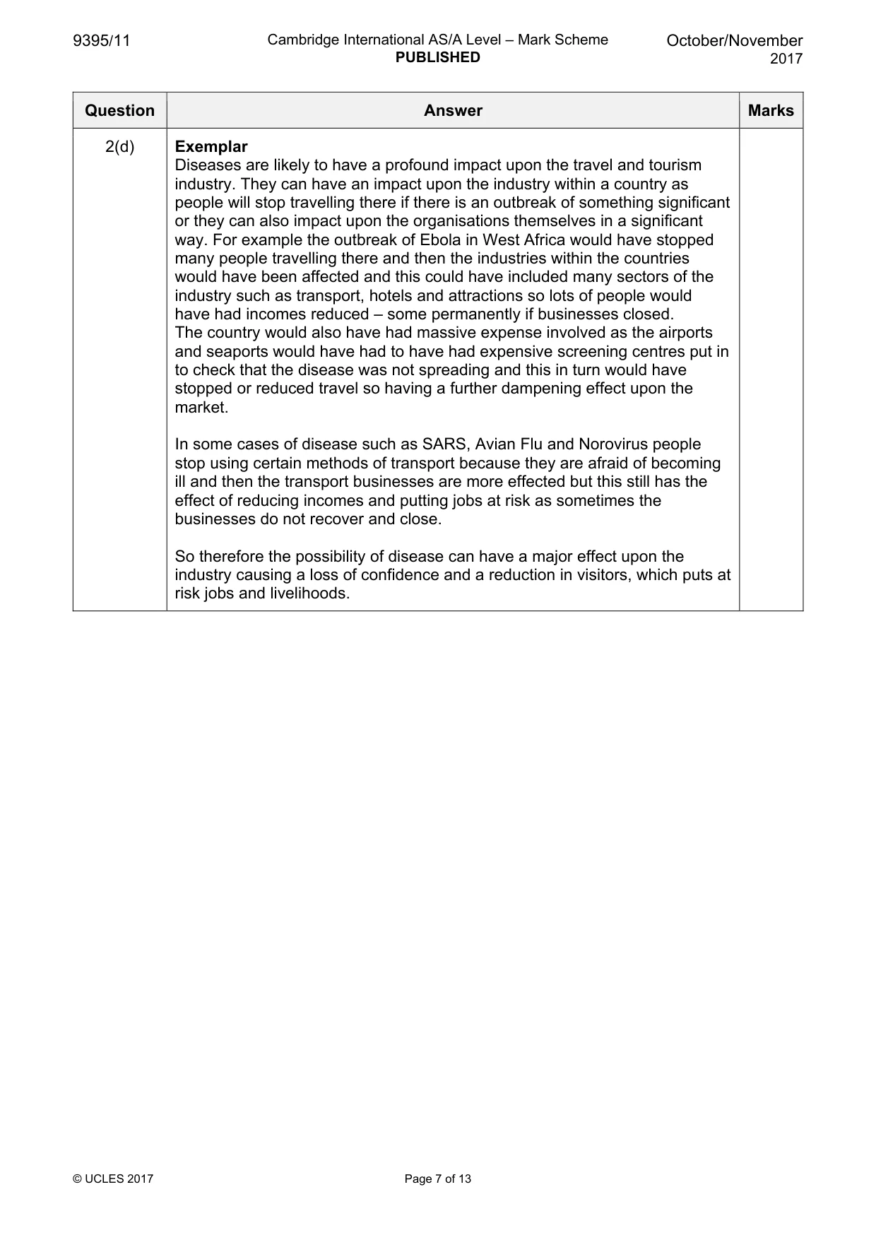 Mark scheme, page 7 of 13