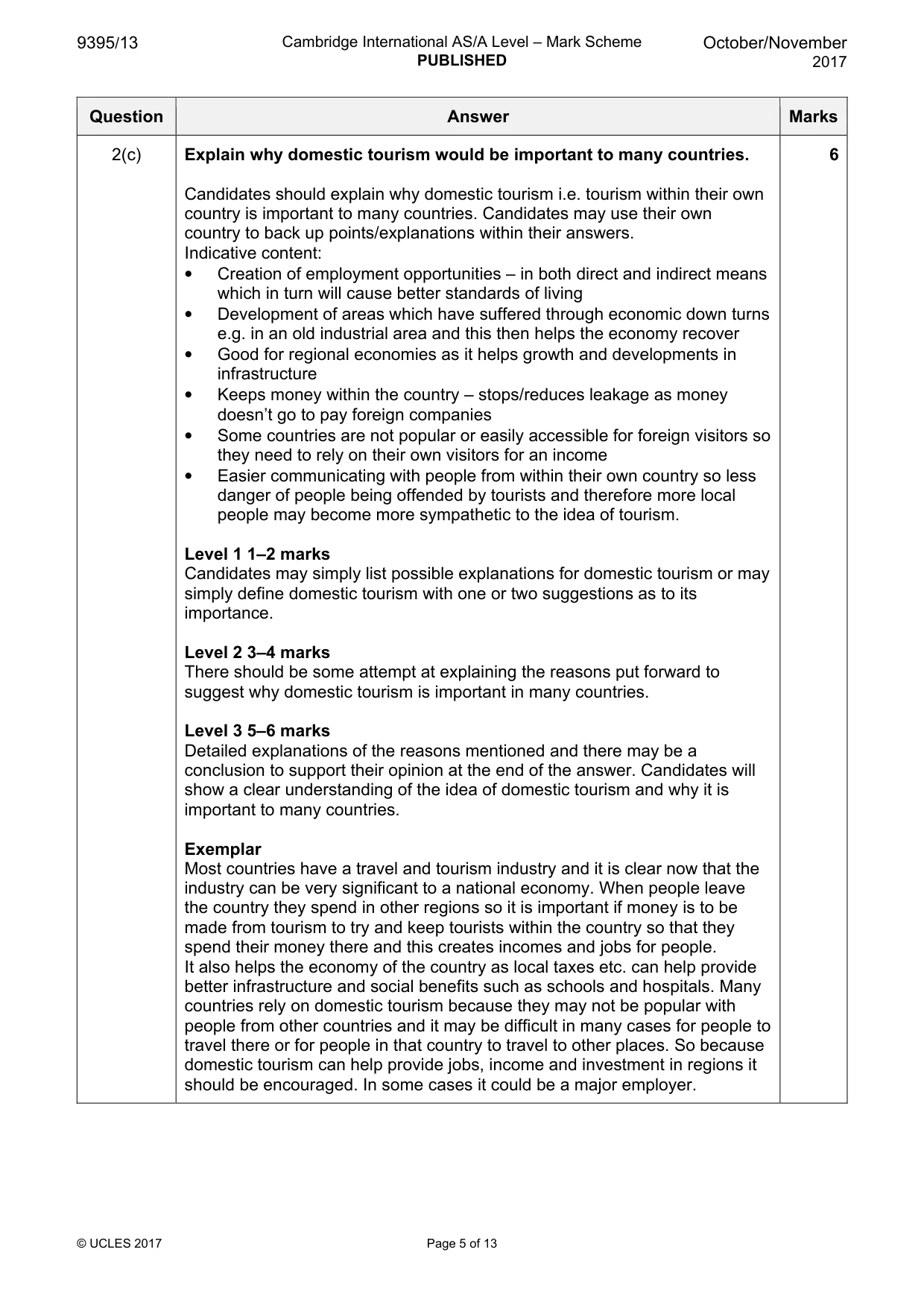 Mark scheme, page 5 of 13