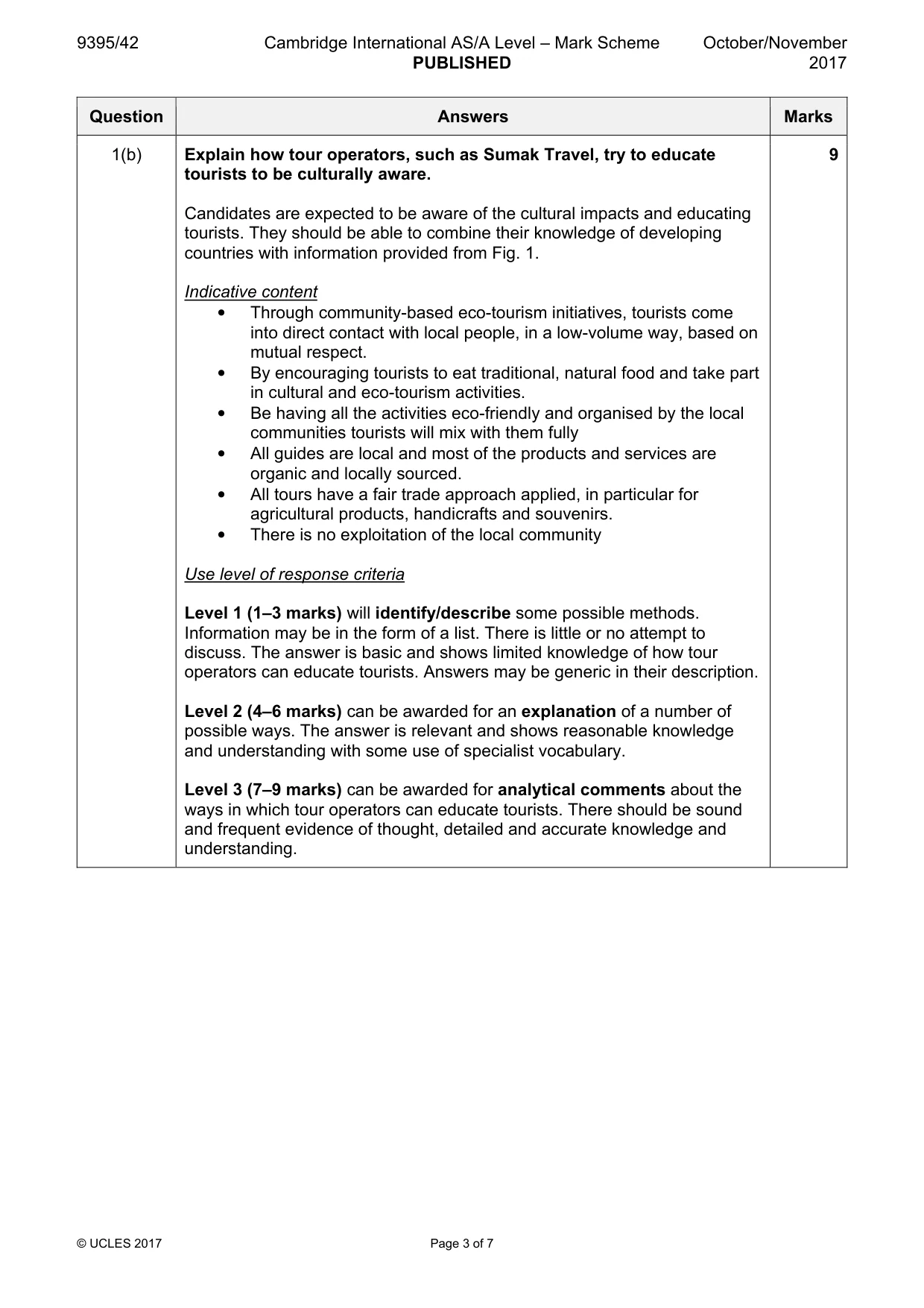 Mark scheme, page 3 of 7