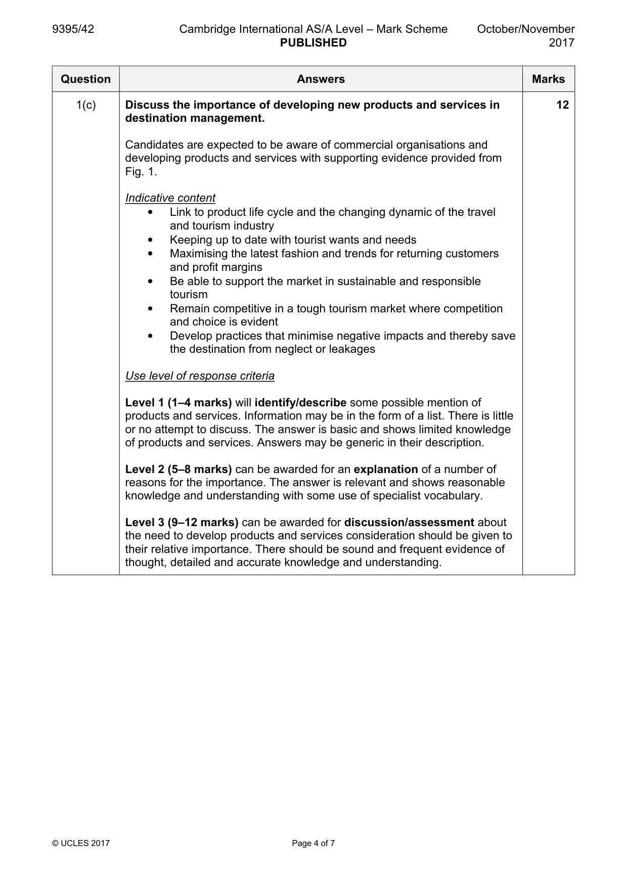 Mark scheme, page 4 of 7