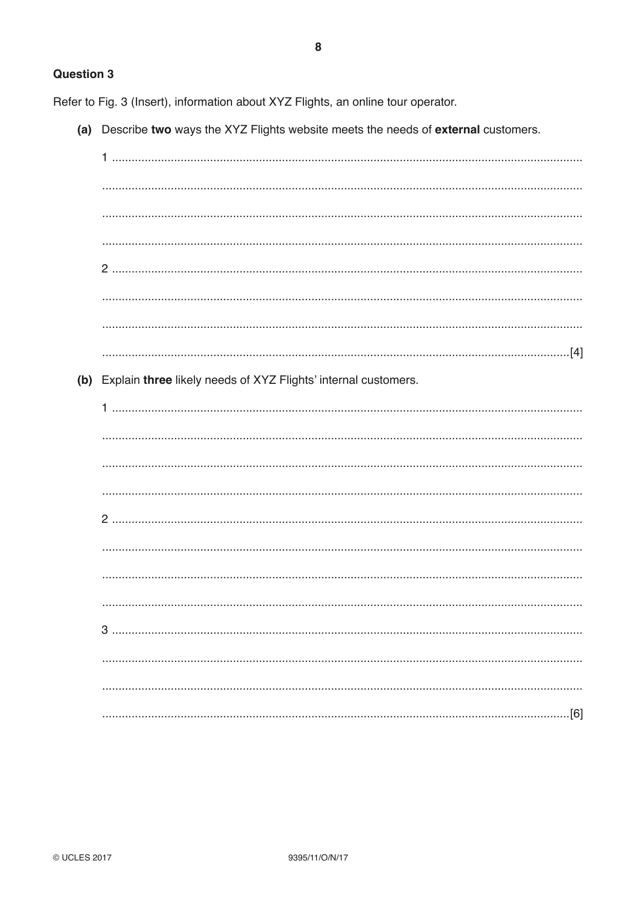 Cambridge A Level Travel and Tourism 9395 2017 Oct/Nov Paper 1 · Variant 1 question paper, page 8 of 16
