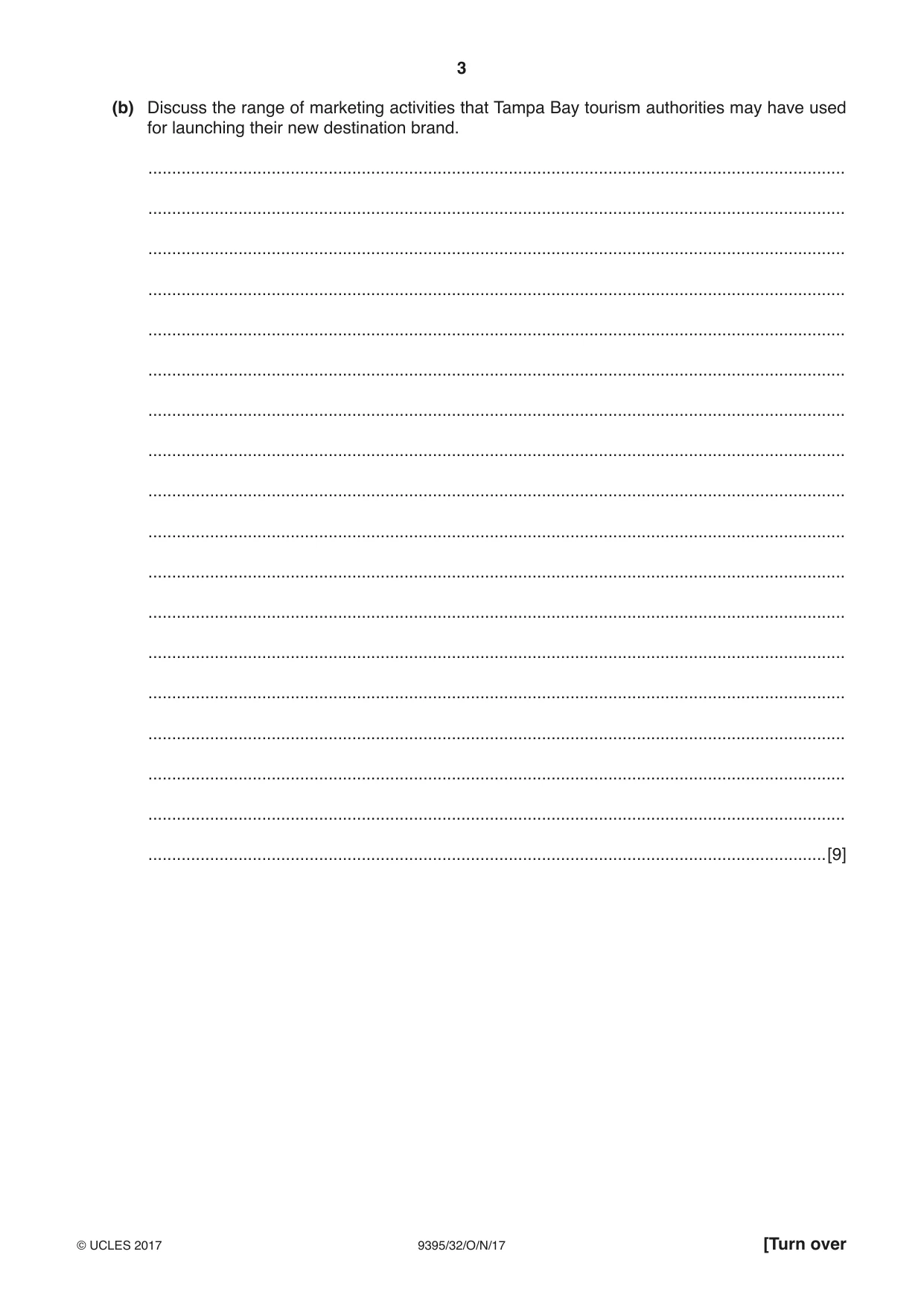 Cambridge A Level Travel and Tourism 9395 2017 Oct/Nov Paper 3 · Variant 2 question paper, page 3 of 8