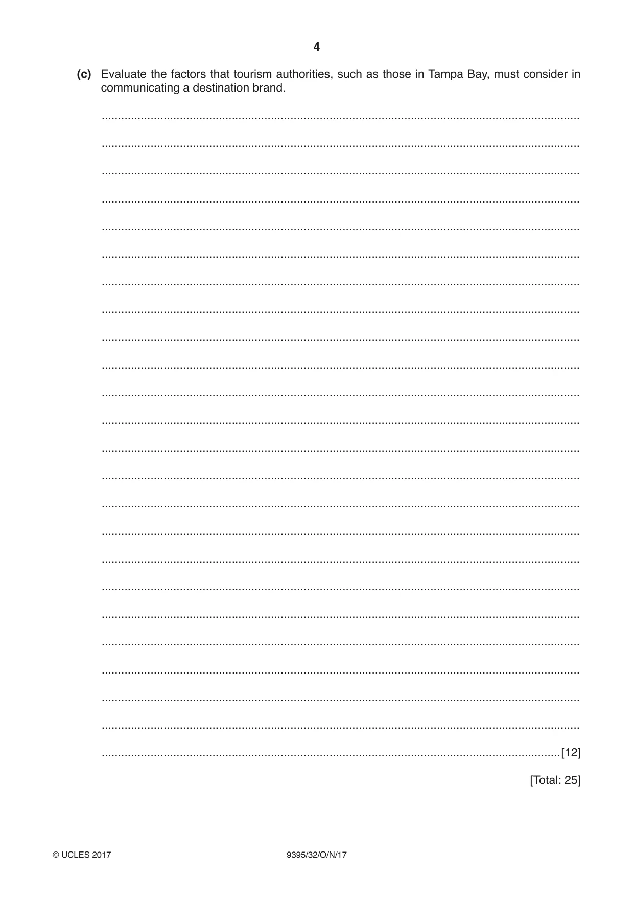 Cambridge A Level Travel and Tourism 9395 2017 Oct/Nov Paper 3 · Variant 2 question paper, page 4 of 8
