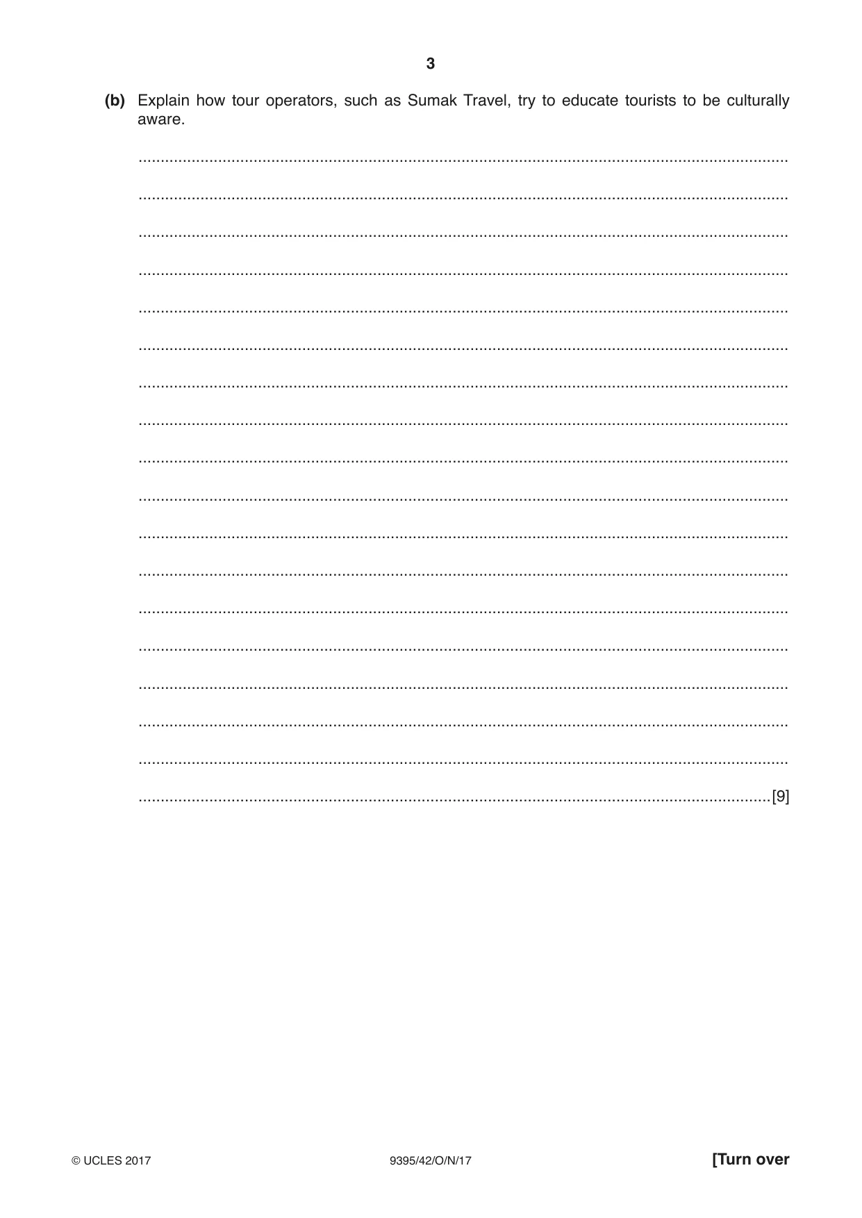 Cambridge A Level Travel and Tourism 9395 2017 Oct/Nov Paper 4 · Variant 2 question paper, page 3 of 8