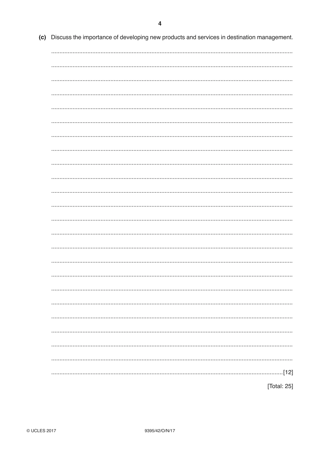 Cambridge A Level Travel and Tourism 9395 2017 Oct/Nov Paper 4 · Variant 2 question paper, page 4 of 8